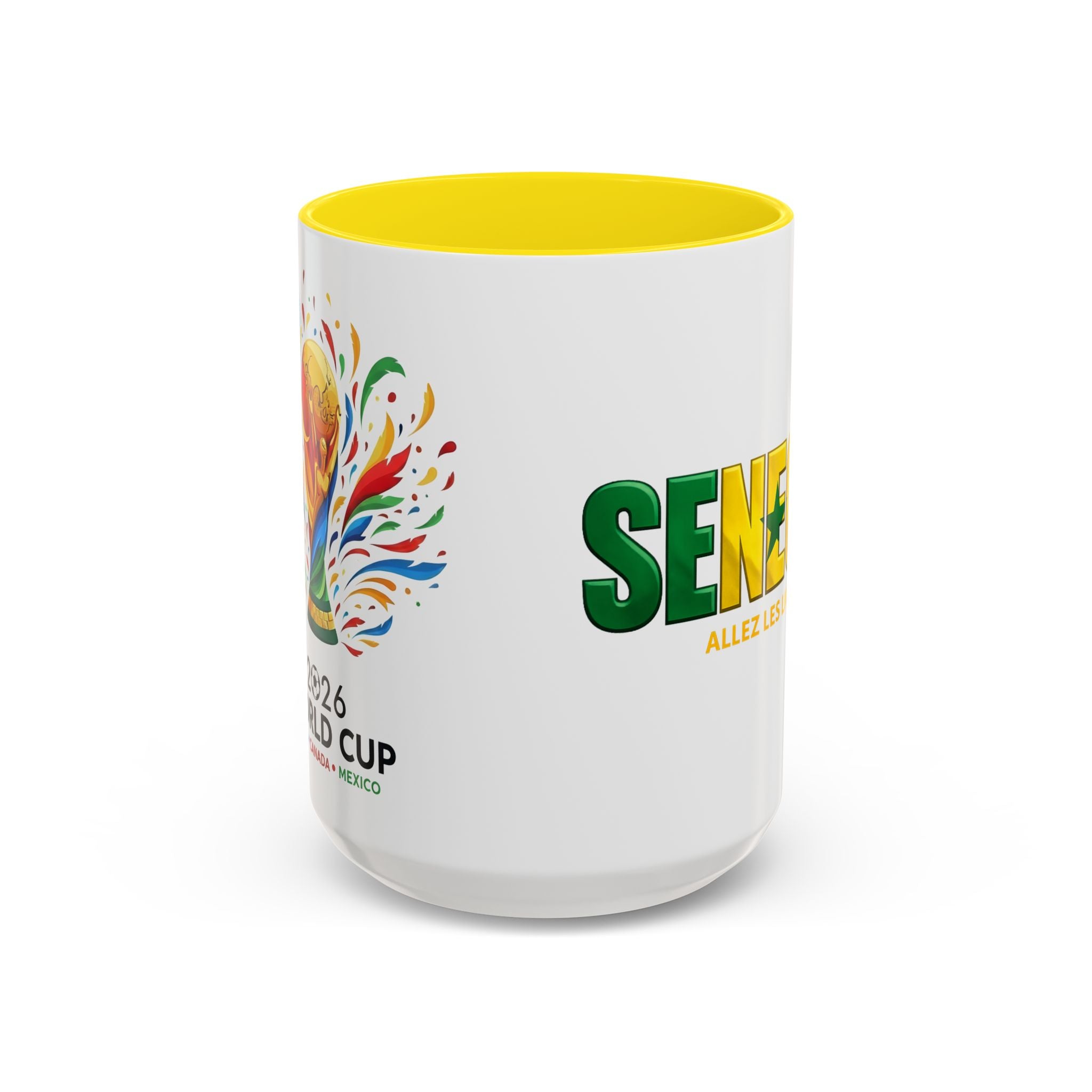 Senegal flag text mug | Accent Coffee Mug 11oz 15oz, Soccer World Cup 2026, Gift for Dad