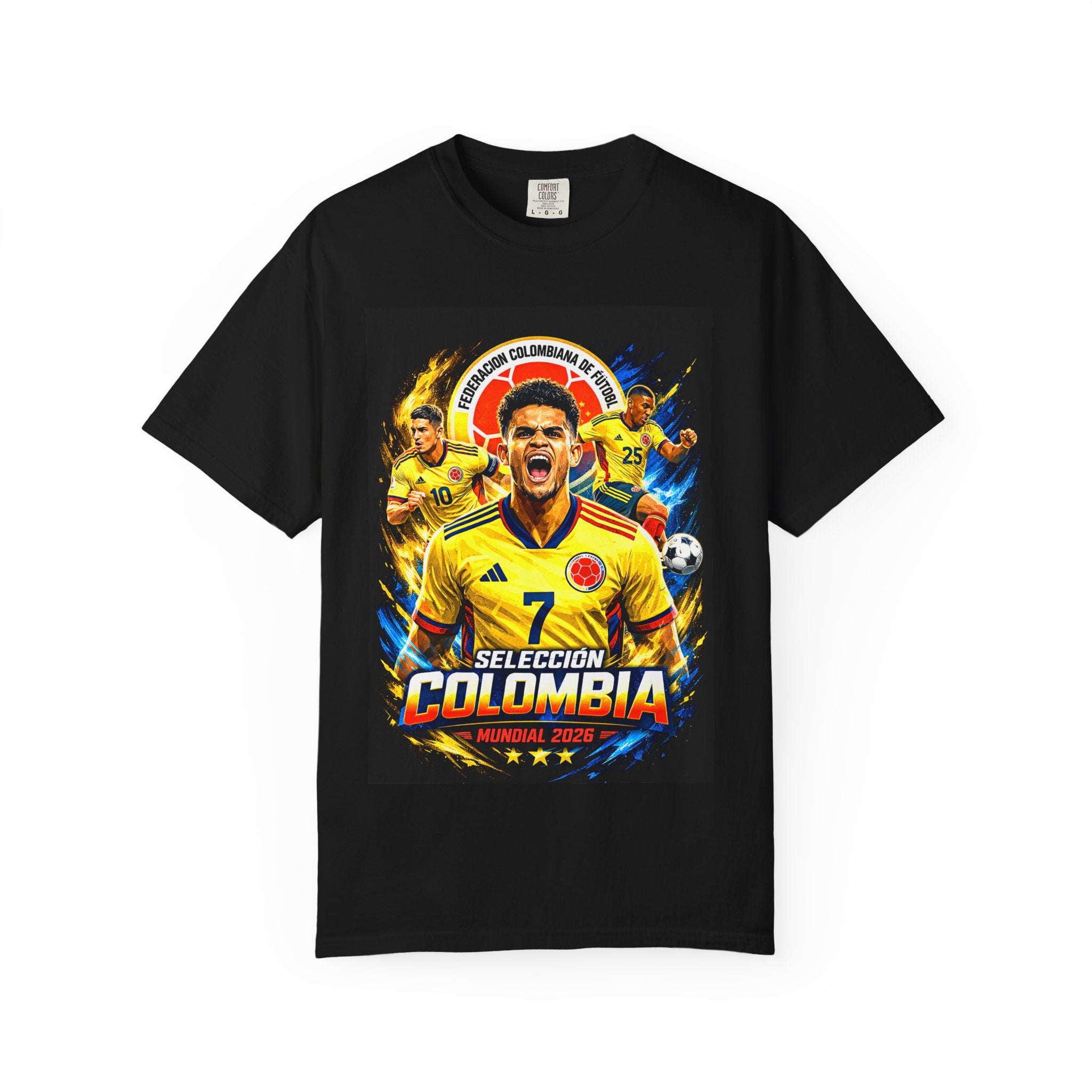 Colombia Selección Soccer Player Poster T-Shirt | 2026 World Cup Back Logo,Colombia Flag, Gift for him, Collectible