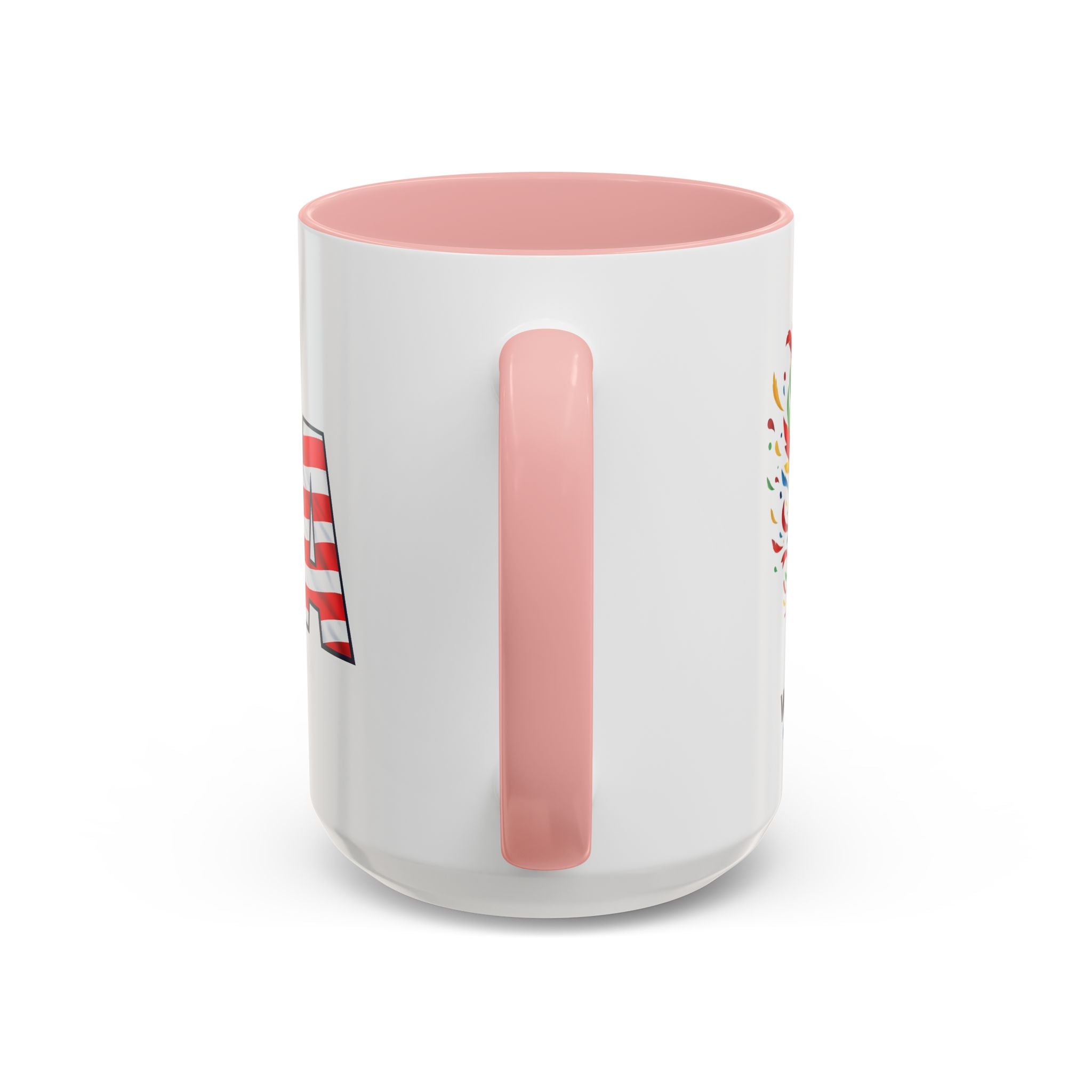 USA Flag Text Accent Coffee Mug | Patriotic American Stars Stripes Mug, Soccer World Cup 2026, Gifts for Dad
