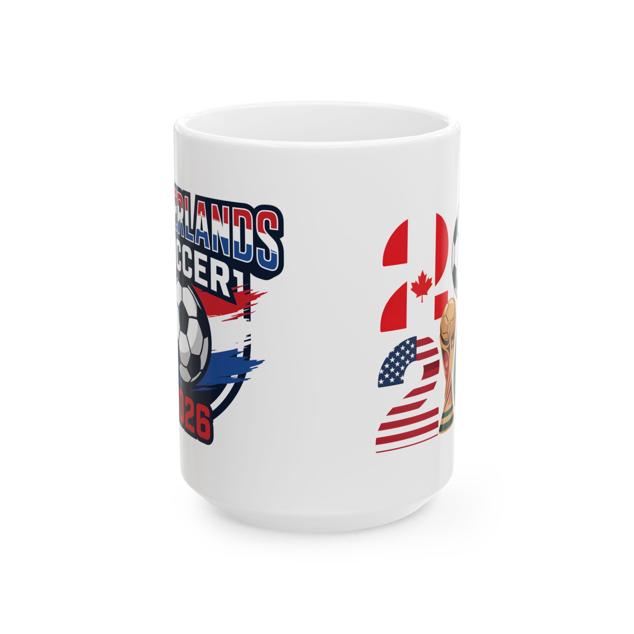 Netherlands Soccer 2026 Mug | Soccer Ball Flag Design, World Cup 2026 Coffee Mugs
