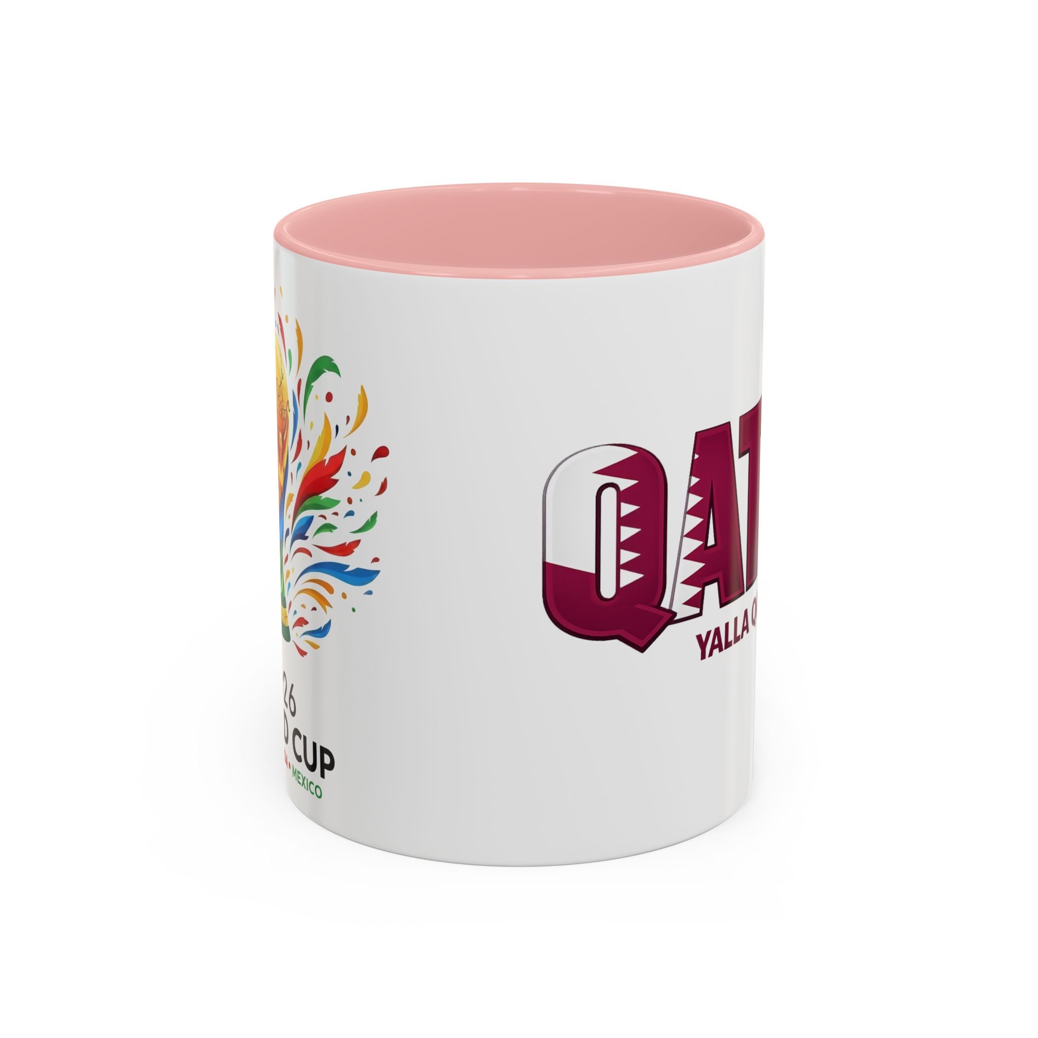 QATAR Yalla Qatar! Accent Coffee Mug | 11oz 15oz, Soccer World Cup 2026, Gifts for Dad