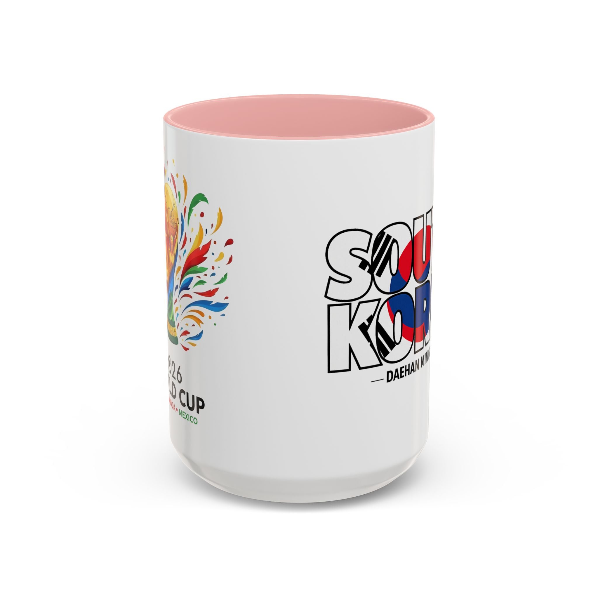 South Korea flag text Accent Coffee Mug | Korean travel souvenir, Soccer World Cup 2026, Gifts for Dad
