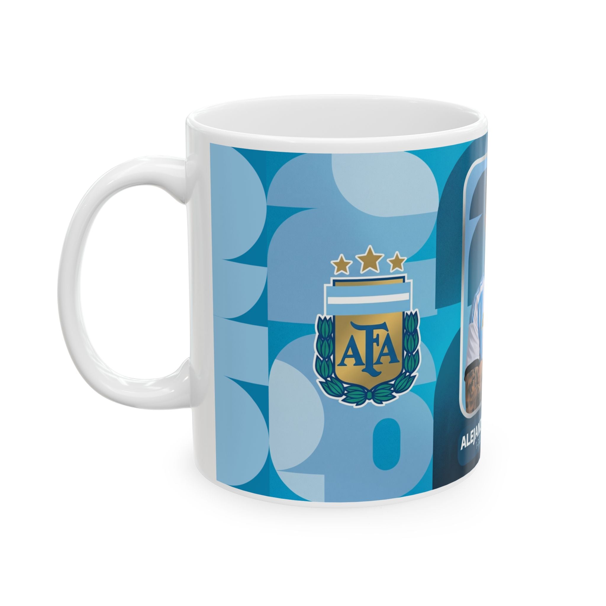 Argentina Soccer Player Alejandro Garnacho Ceramic Mug — Coffee Cup (11oz/15oz), World Cup 2026 Mugs