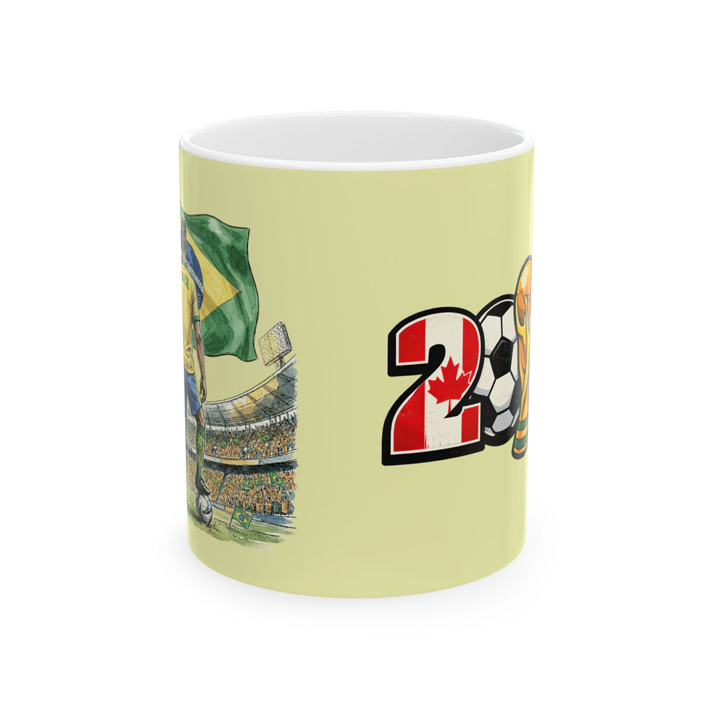 Brazil Soccer World Cup 2026, Ceramic Coffee Mug, Brazil Flag, Fan Gift