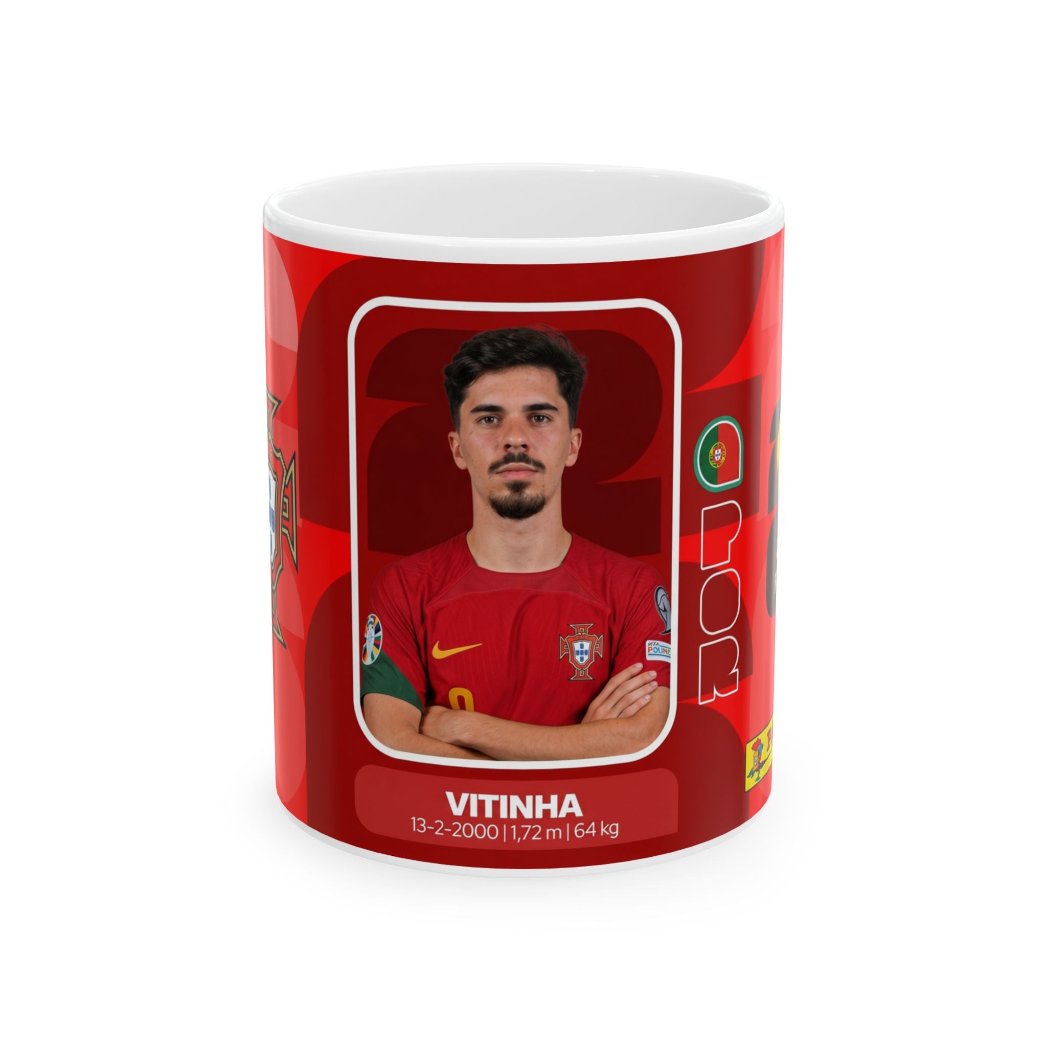 Portugal Vitinha Soccer Player Mug —  11oz/15oz Ceramic Coffee Cup, World Cup 2026 Mugs