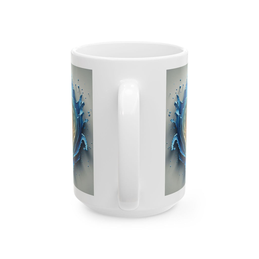 Ocean Wave Globe Illustration Mug | Ceramic Coffee Cup, Mother's Day Sale