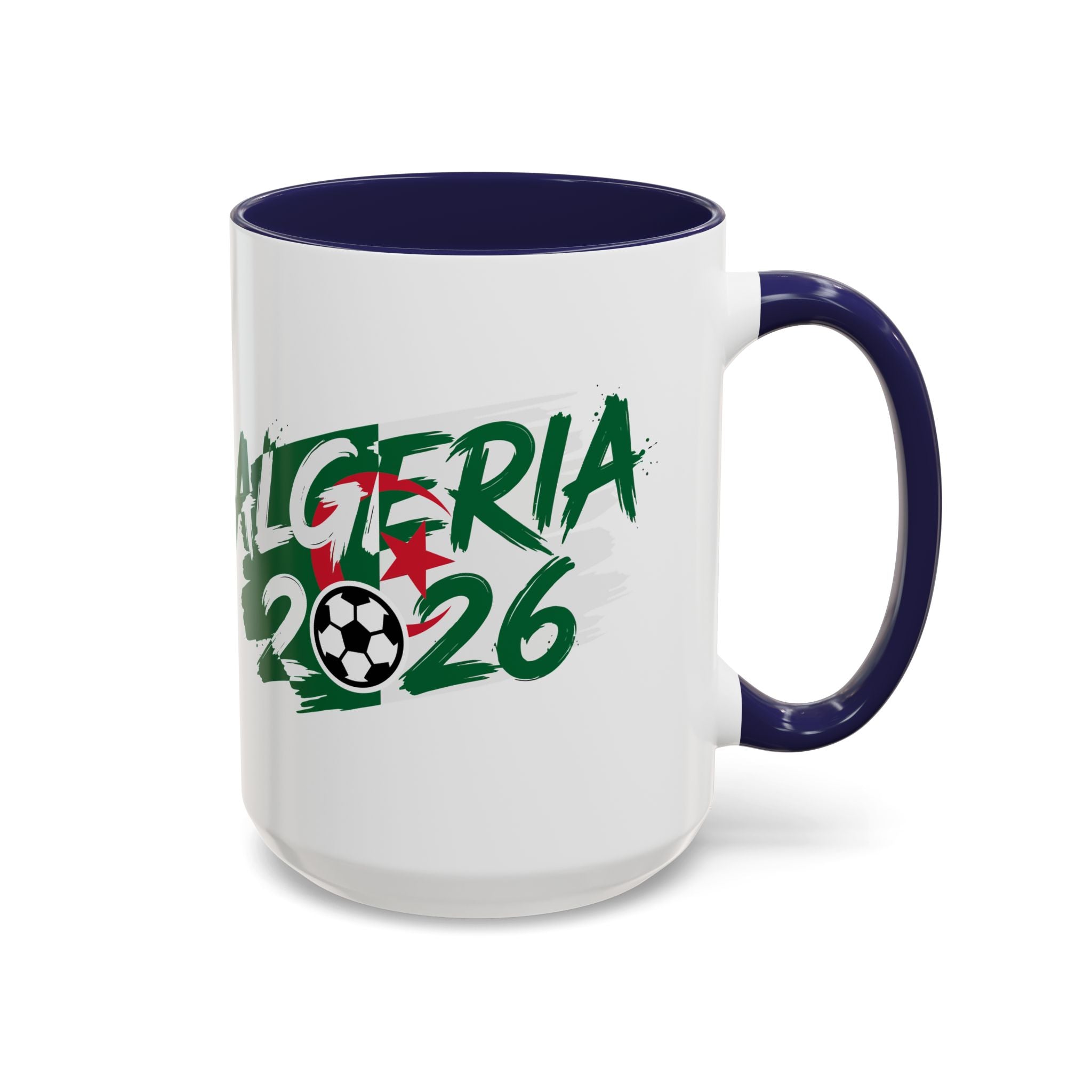 Algeria 2026 Soccer Logo Accent Coffee Mug | 11oz 15oz, Soccer World Cup 2026, Gifts for Dad