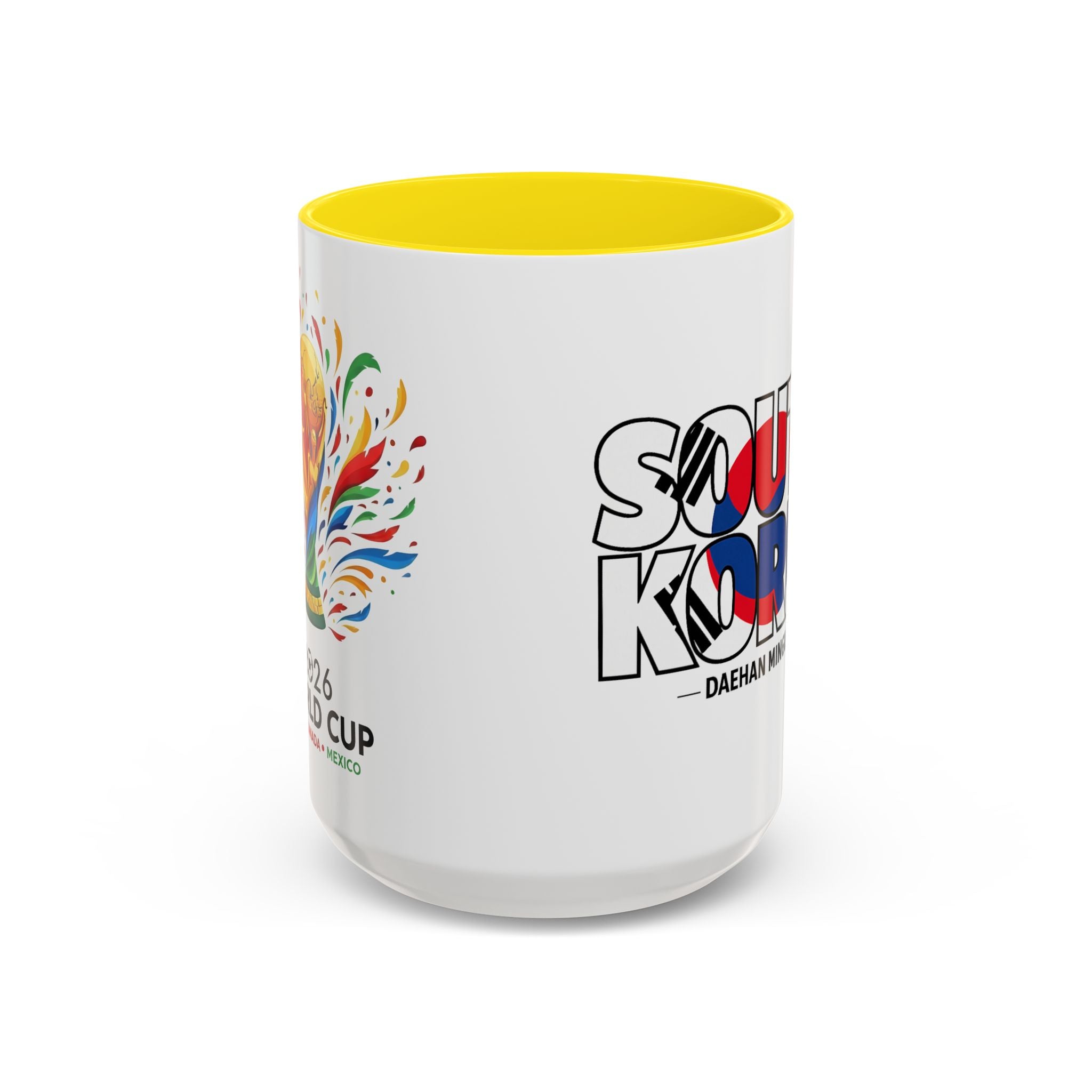 South Korea flag text Accent Coffee Mug | Korean travel souvenir, Soccer World Cup 2026, Gifts for Dad