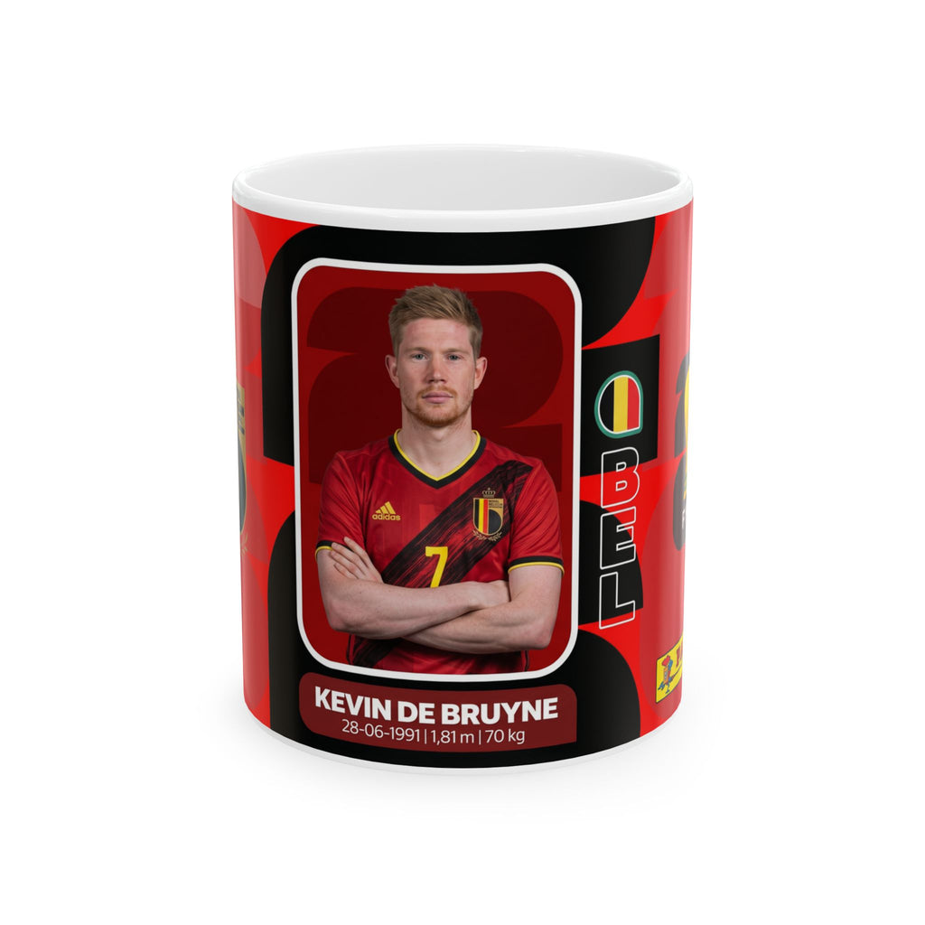 Belgium Soccer Player Kevin De Bruyne Ceramic Mug — Soccer Fan Gift (11oz/15oz), World Cup 2026 Mugs
