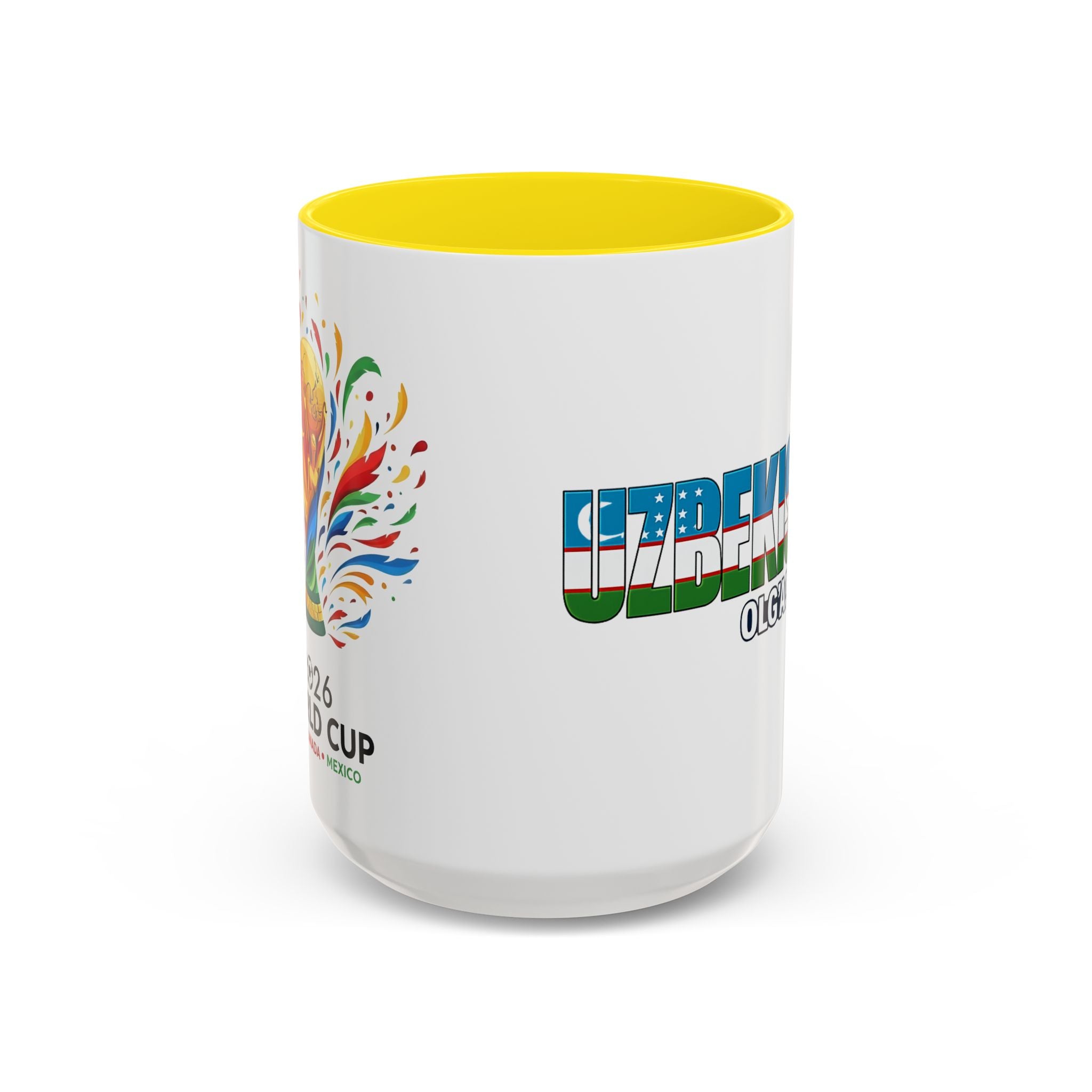 Uzbekistan Flag Typography Coffee Mug | Accent 11oz/15oz, Soccer World Cup 2026, Gift for Dad