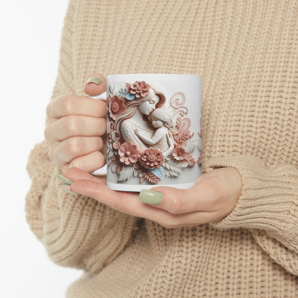 Vintage Angel Illustration Mug | Floral Cherub Ceramic Mug, Mother's Day Sale