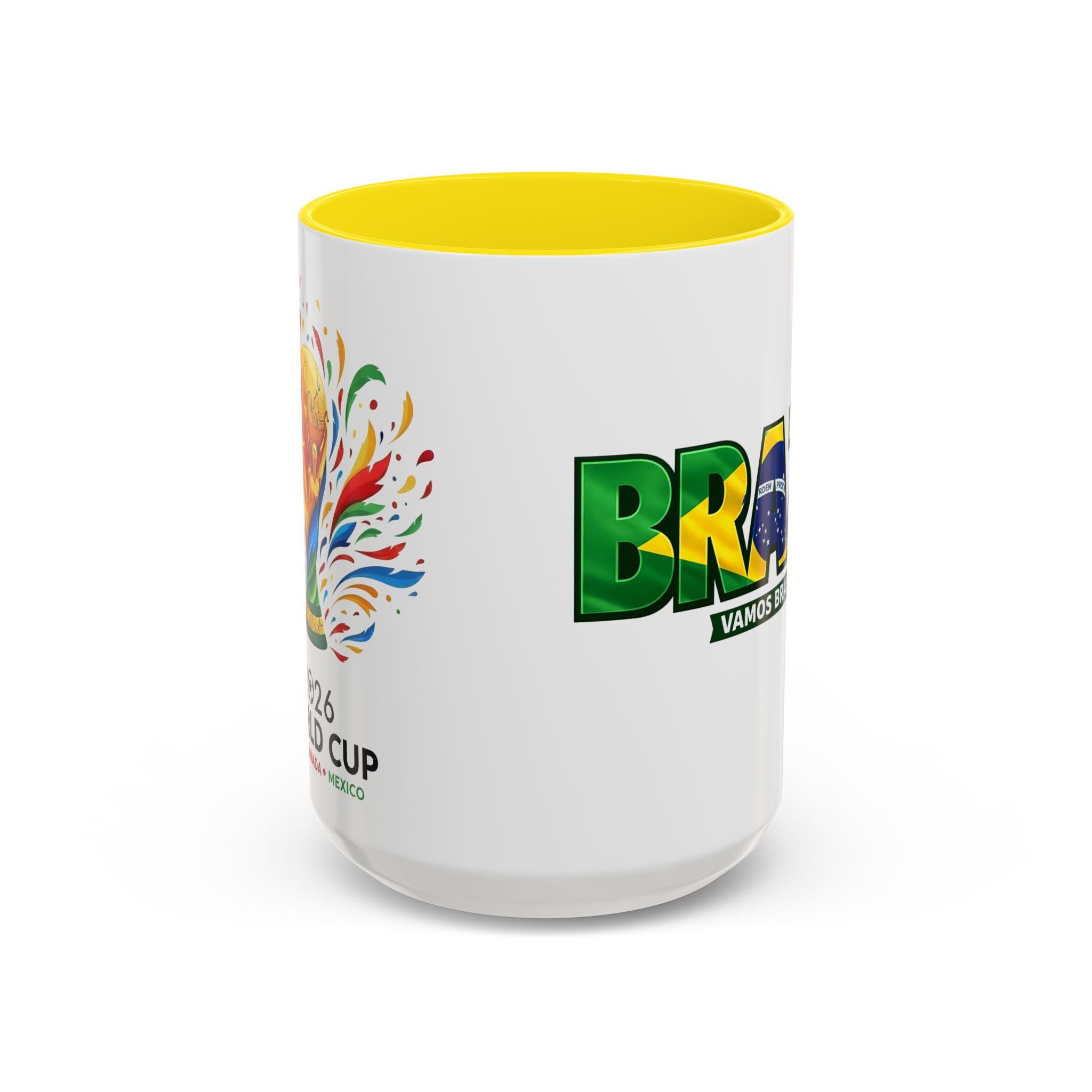 Brazil Vamos Brasil mug | Accent coffee mug, Brazil flag text design, Soccer World Cup 2026, Gifts for Dad