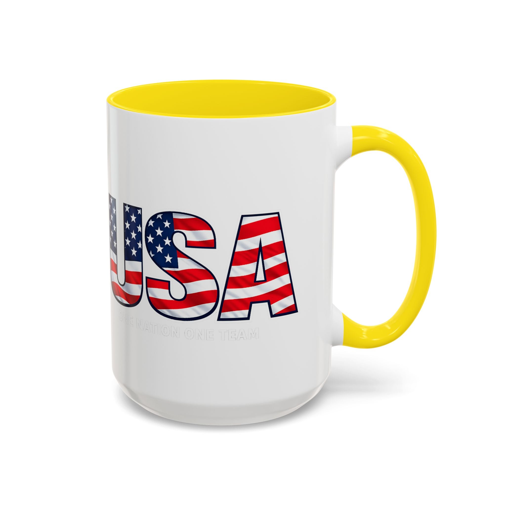 USA Flag Text Accent Coffee Mug | Patriotic American Stars Stripes Mug, Soccer World Cup 2026, Gifts for Dad