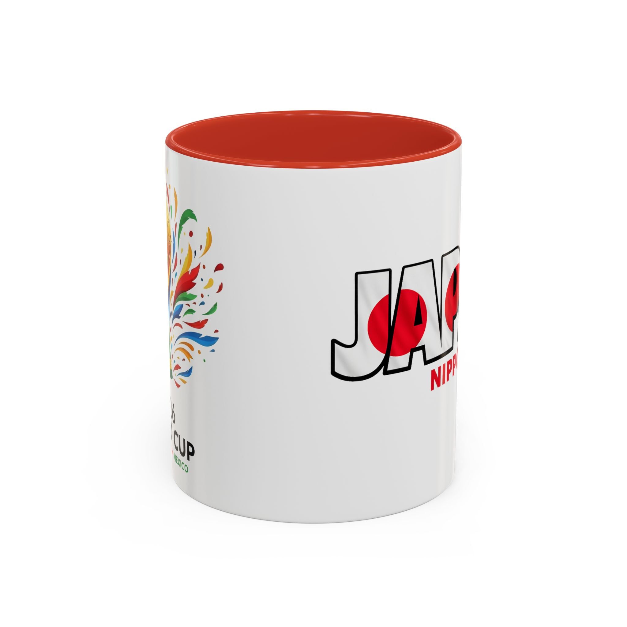 Japan Nippon Text Accent Mug | Flag Lettering Coffee Cup, World Cup 2026, Gift for Dad