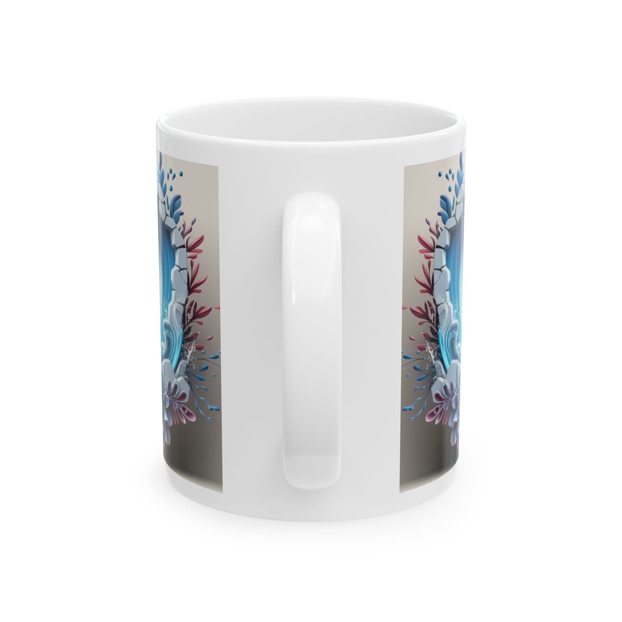 Blue Floral Skull Mug | Ceramic Coffee Cup, Mother's Day Sale