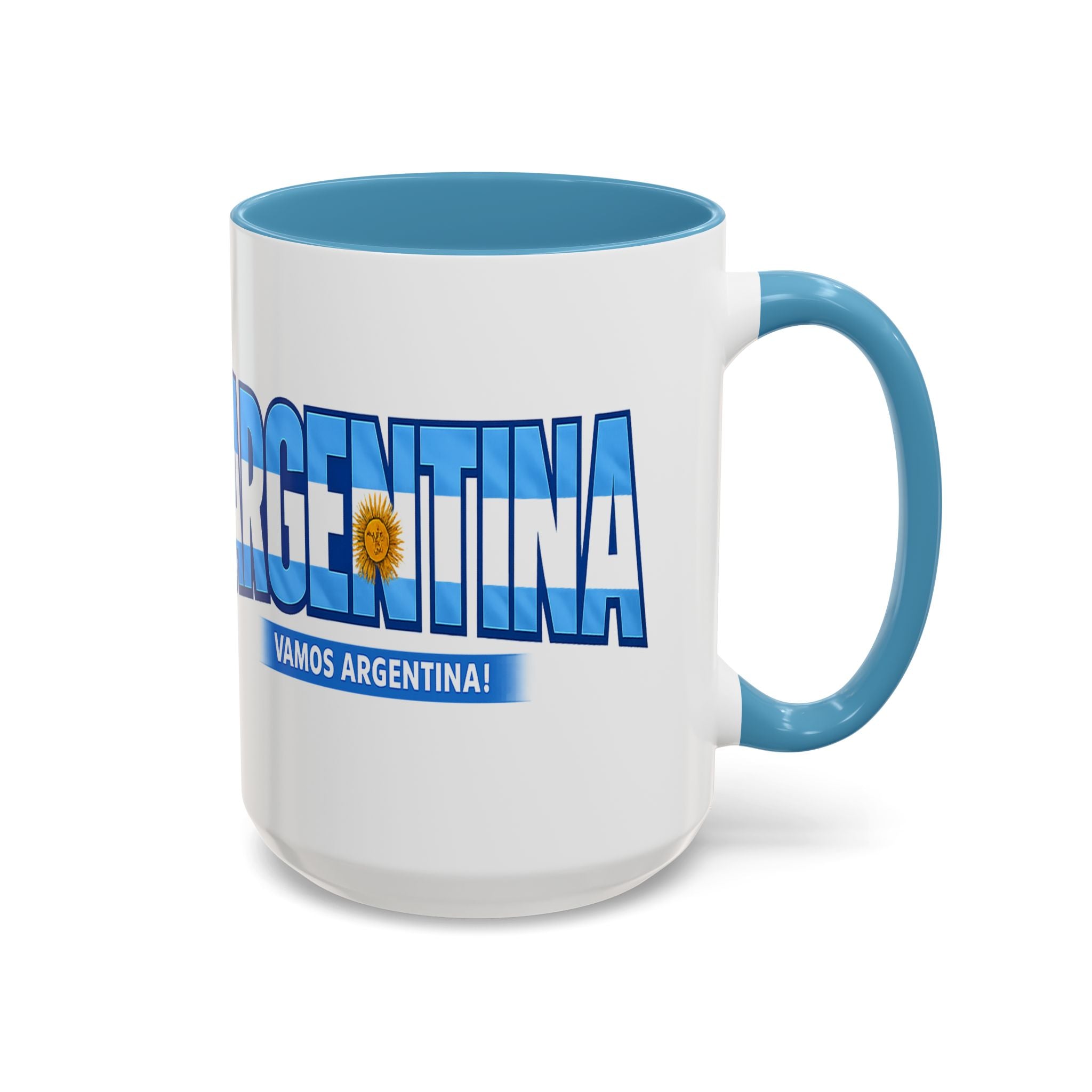 Argentina Vamos Argentina Mug | Accent Coffee Mug, Flag Text Design
