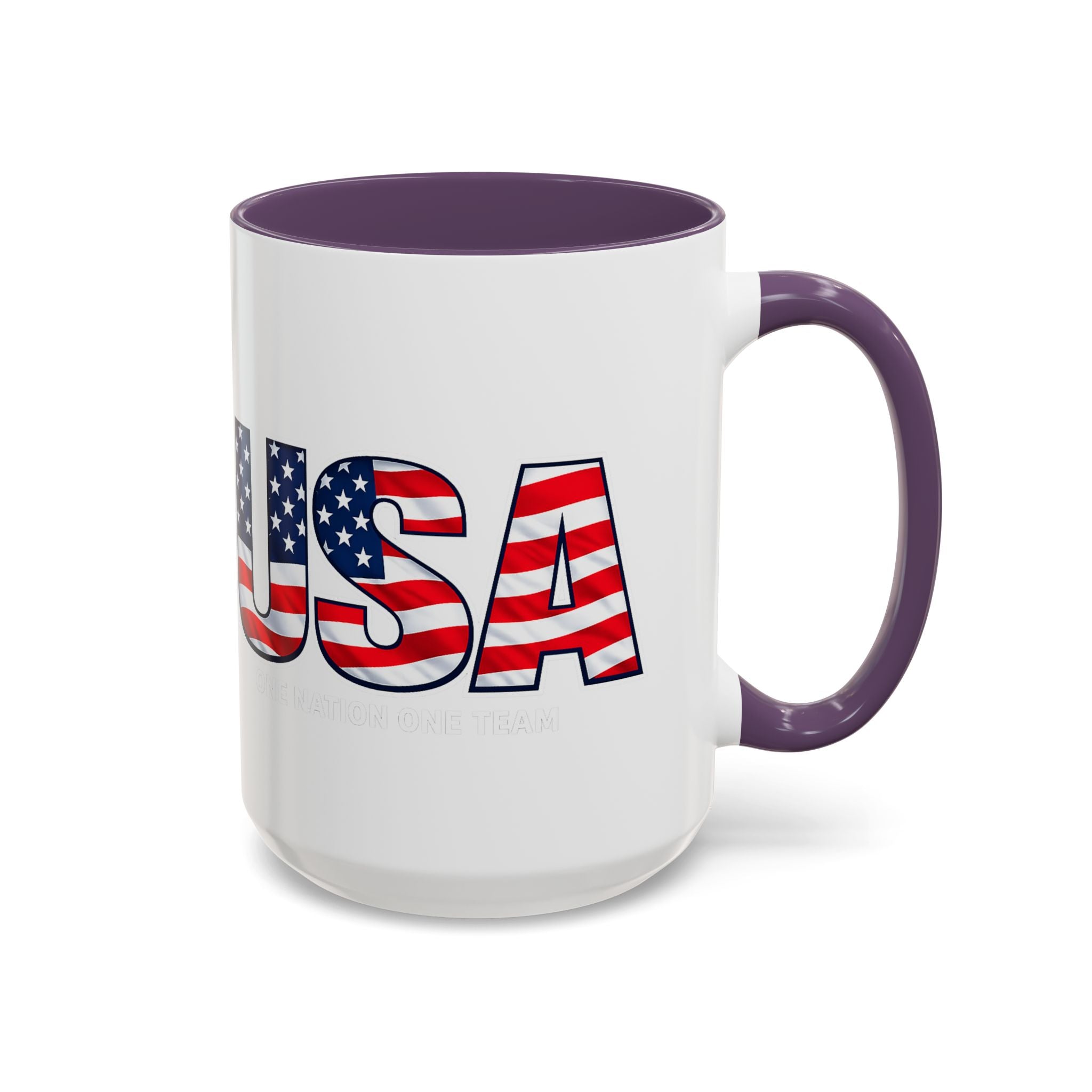 USA Flag Text Accent Coffee Mug | Patriotic American Stars Stripes Mug, Soccer World Cup 2026, Gifts for Dad