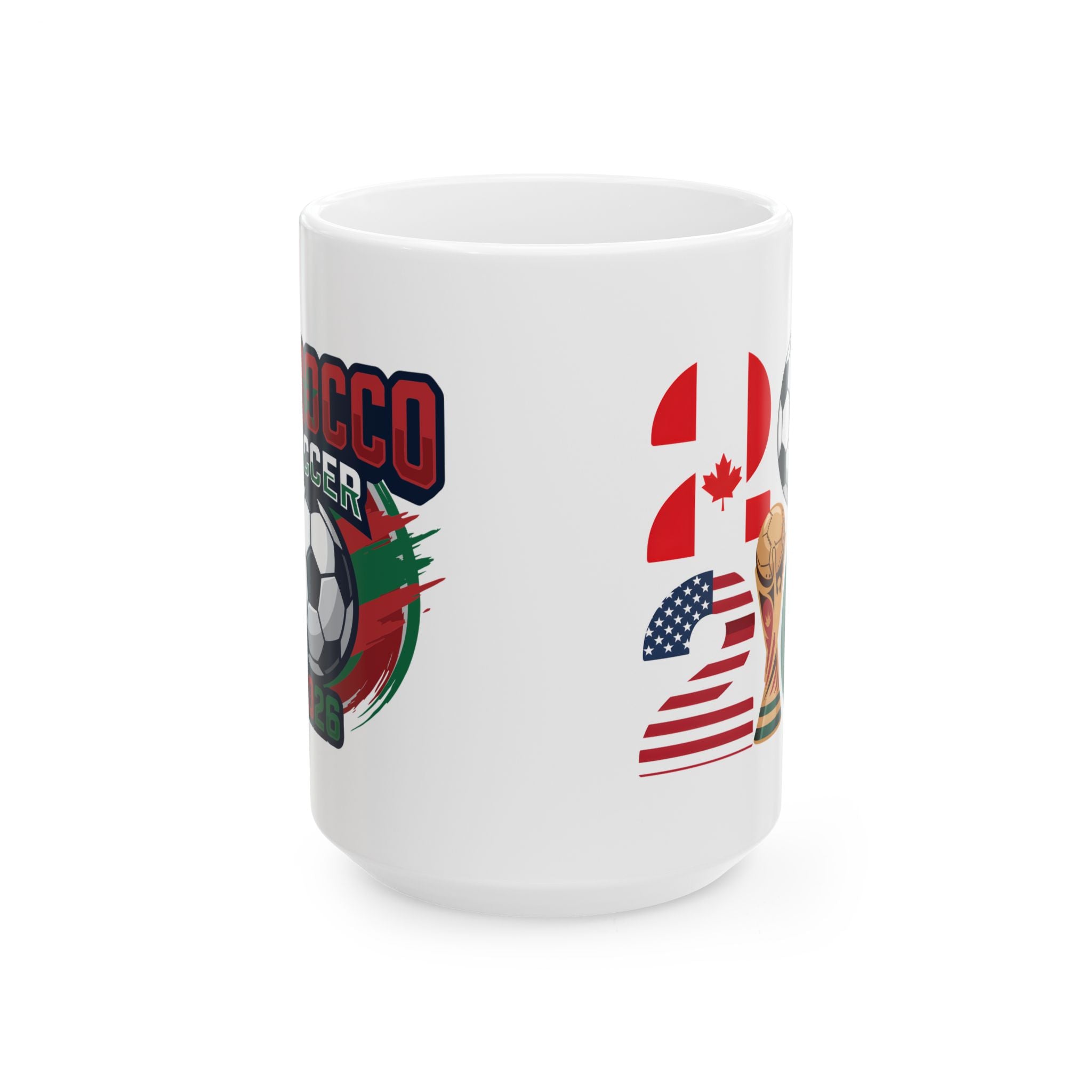 Morocco Soccer Crest Mug | Soccer Ball, World Cup 2026 Coffee Mugs, Morocco Fan ,Gift For Dad