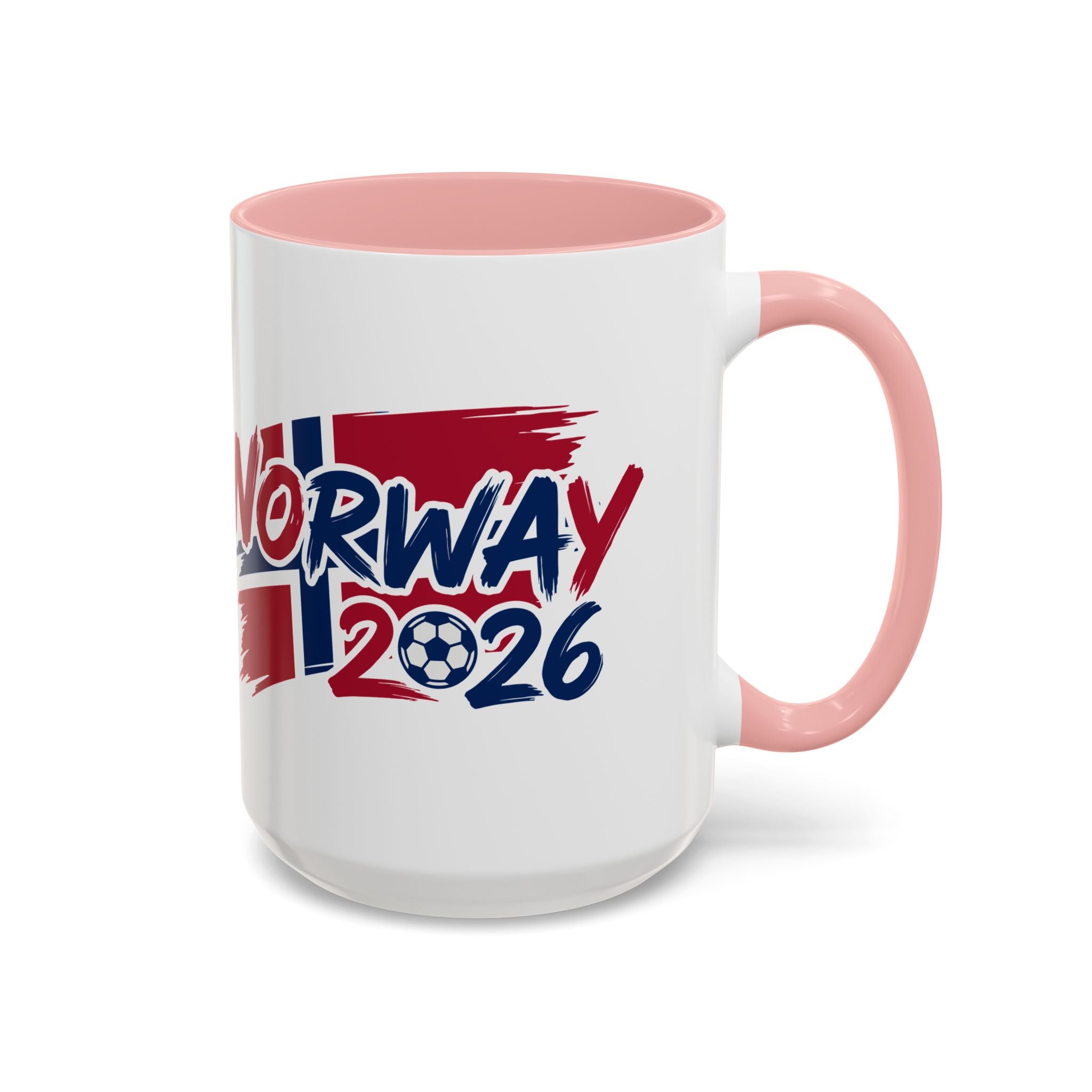 Norway 2026 Soccer Flag Accent Coffee Mug | 11oz 15oz, World Cup 2026, Gift for Dad