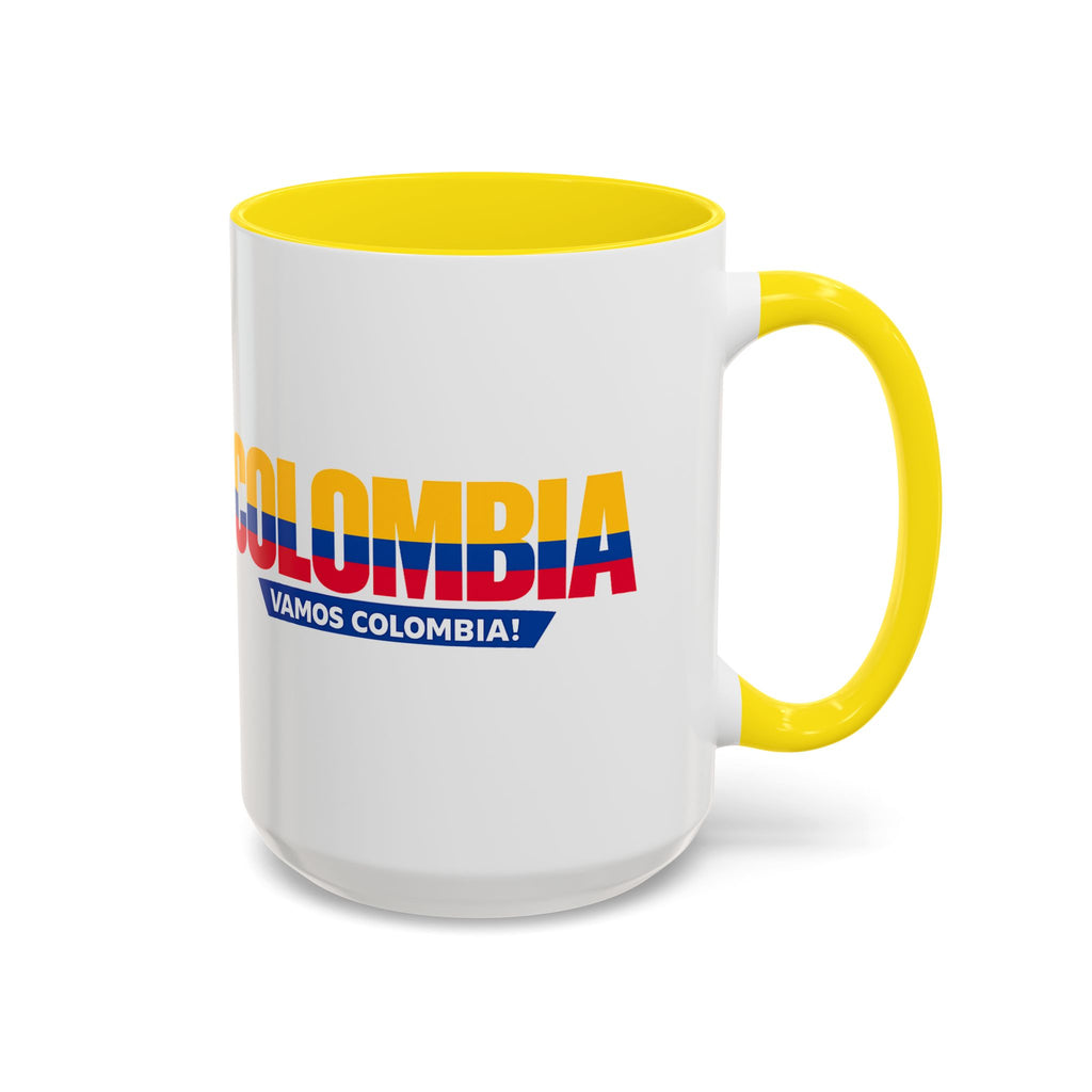 Colombia Vamos Colombia! Accent Coffee Mug | 11oz 15oz ceramic World Cup 2026, Soccer Gift