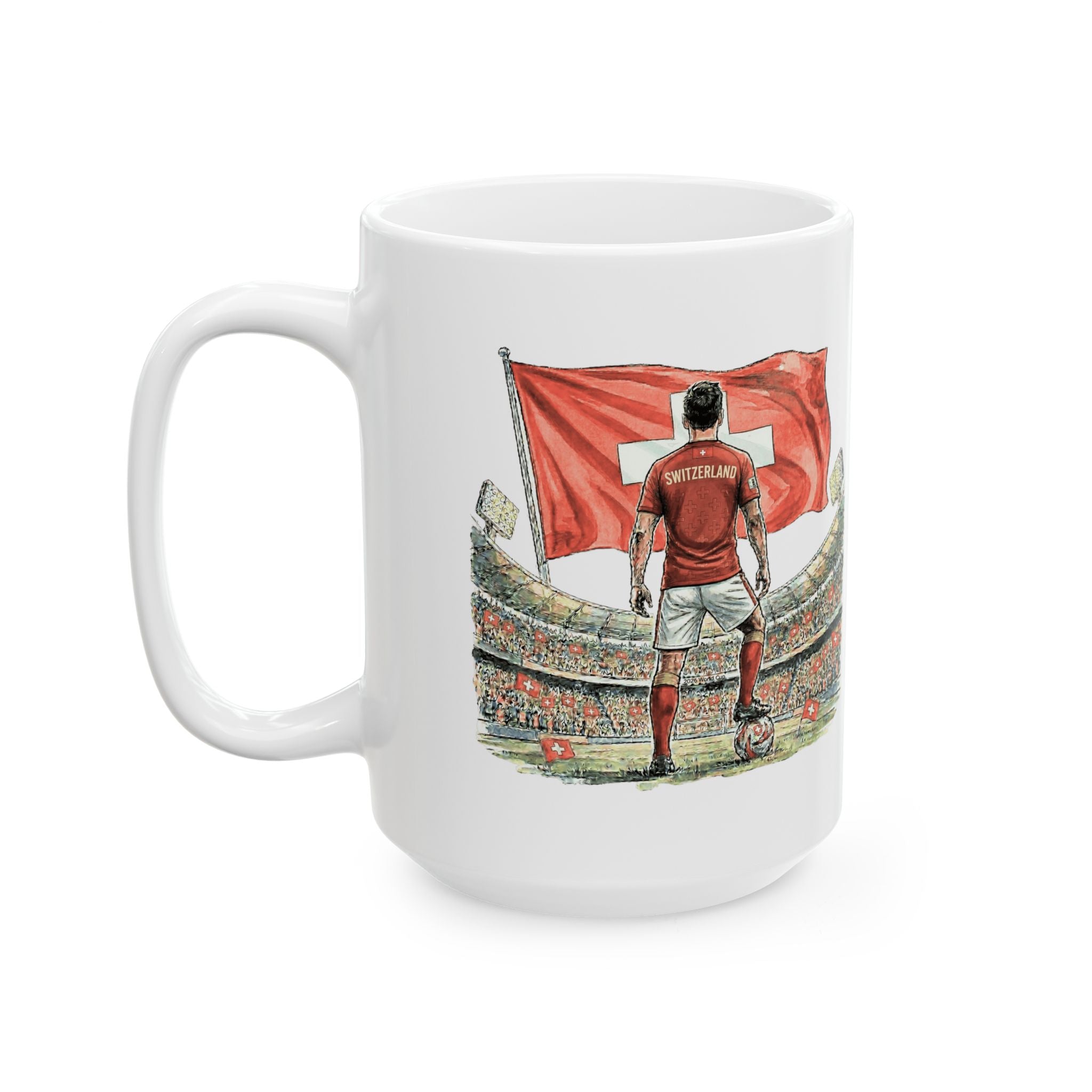 Switzerland World Cup 2026 Mug, Soccer Fan Gift, Switzerland Flag, Ceramic Coffee Cup