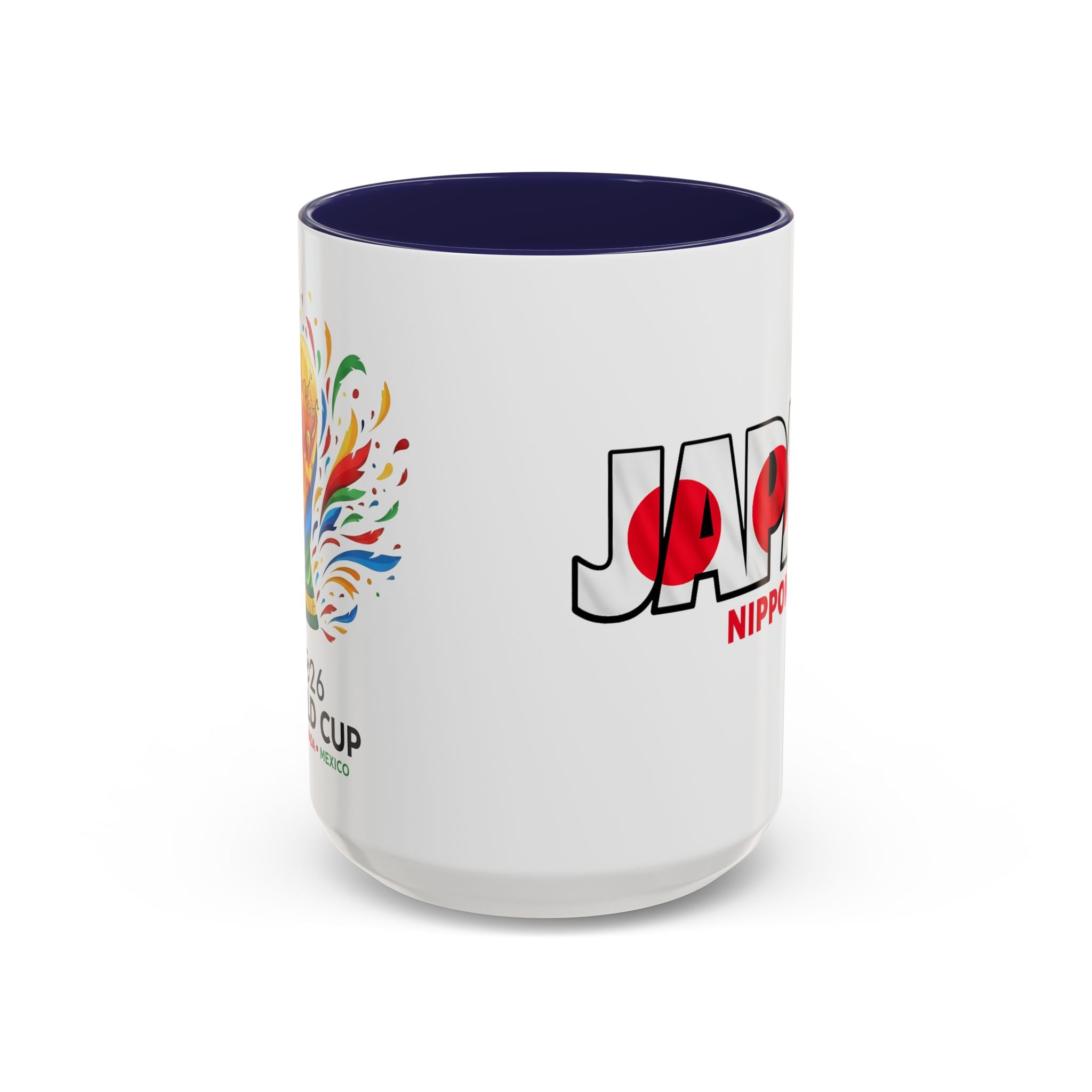 Japan Nippon Text Accent Mug | Flag Lettering Coffee Cup, World Cup 2026, Gift for Dad