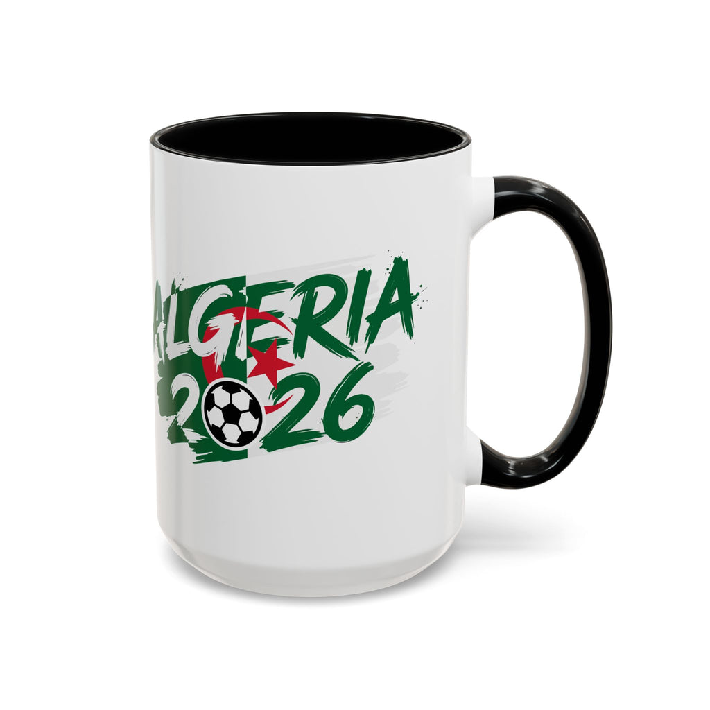 Algeria 2026 Soccer Logo Accent Coffee Mug | 11oz 15oz, Soccer World Cup 2026, Gifts for Dad