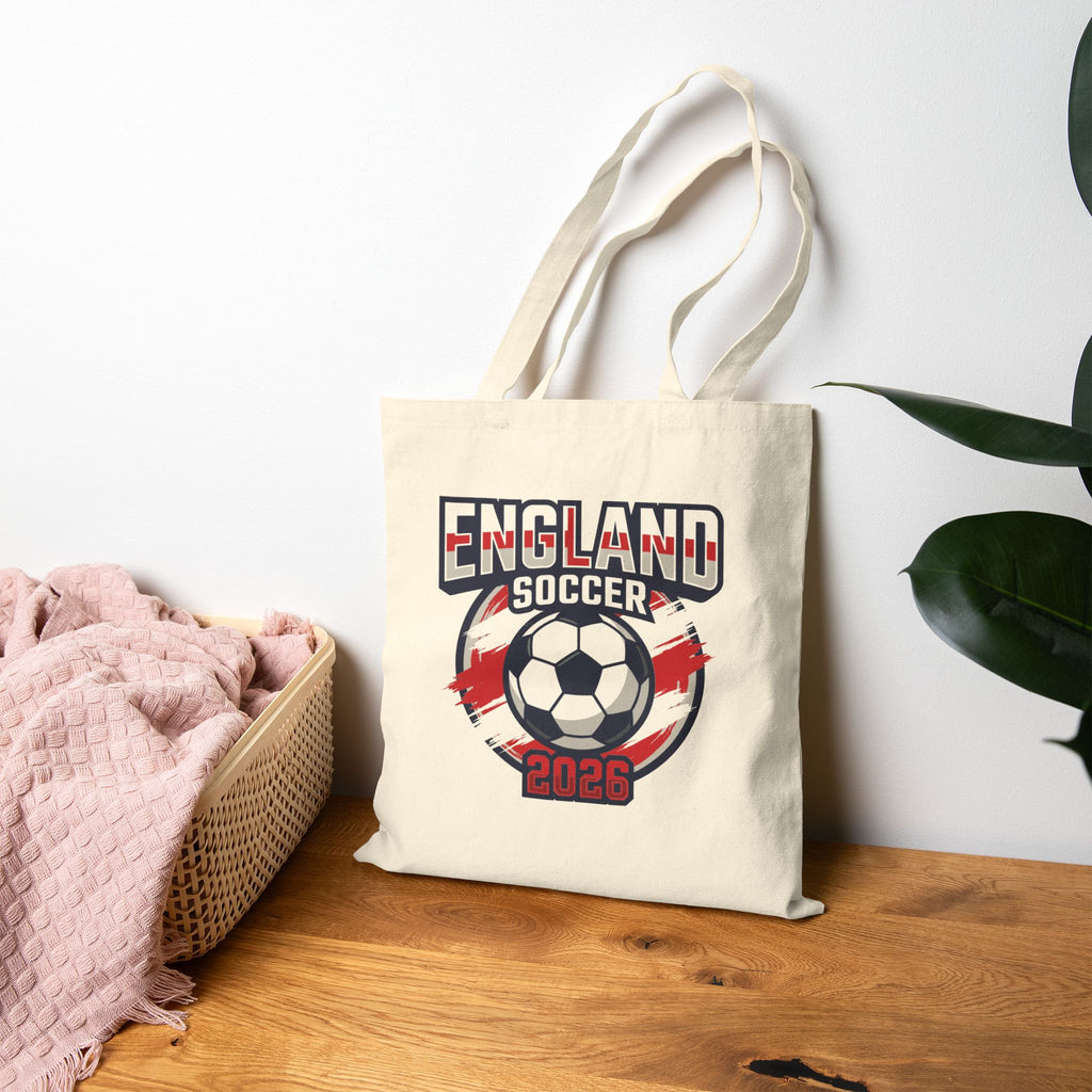England Soccer 2026 Tote Bag, World Cup Football Canvas Tote, Mother's Day Gift
