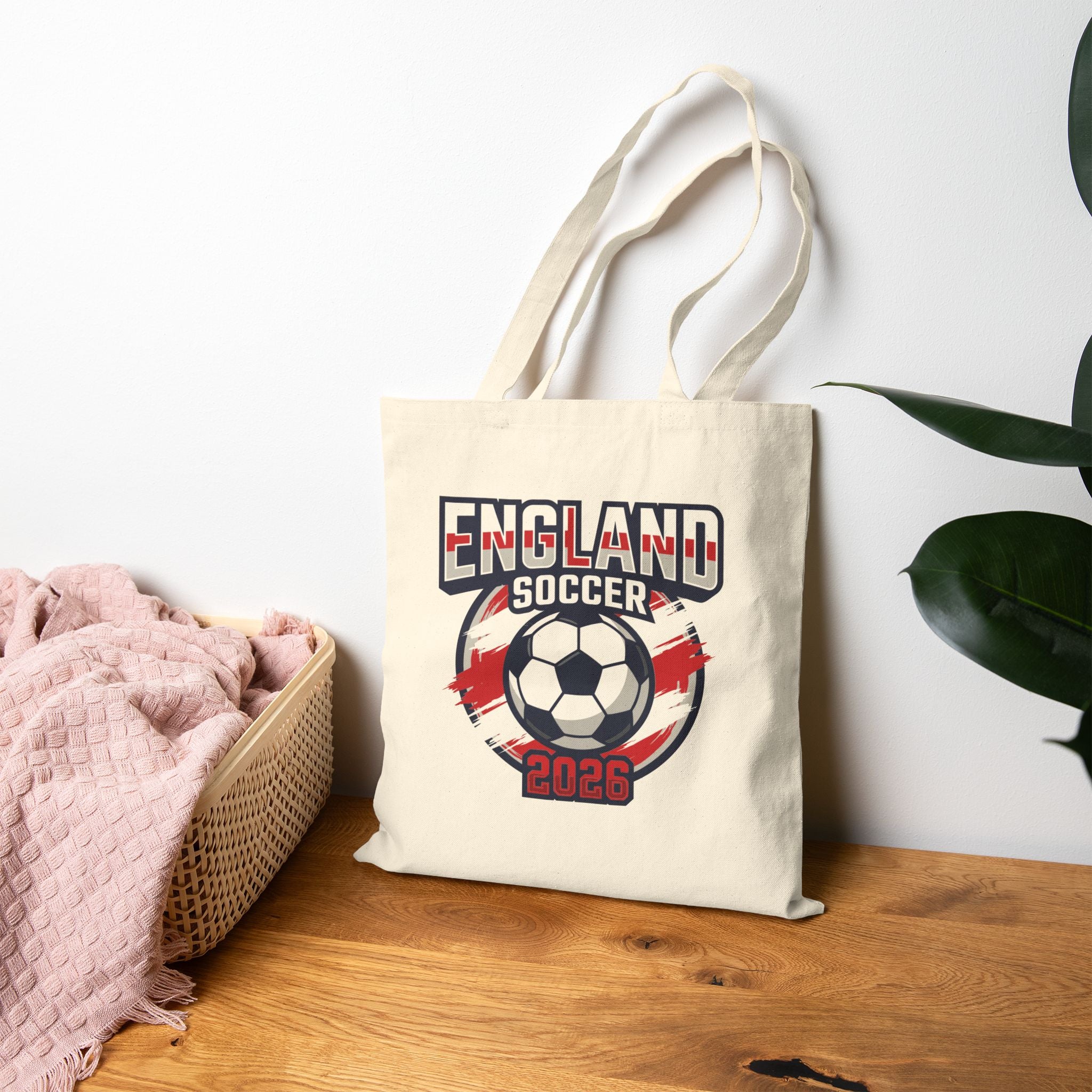 England Soccer 2026 Tote Bag, World Cup Football Canvas Tote, Mother's Day Gift
