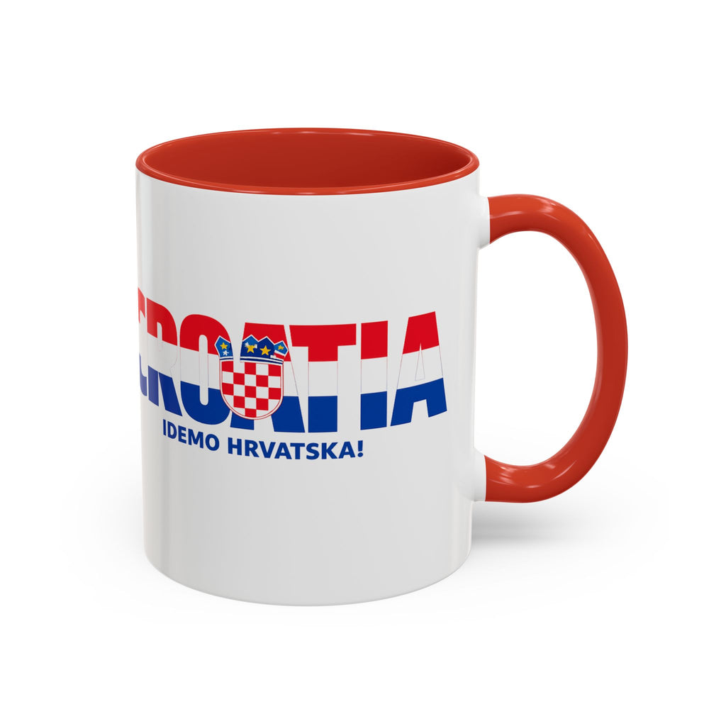 Croatia Flag Logo Accent Coffee Mug | Croatian Pride 11oz 15oz, World Cup 2026, Gifts for Dad