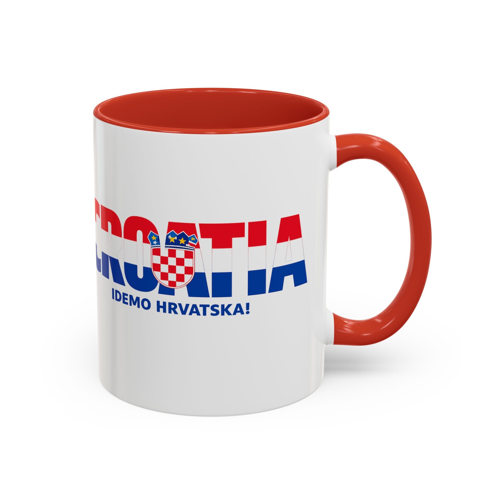 Croatia Flag Logo Accent Coffee Mug | Croatian Pride 11oz 15oz, World Cup 2026, Gifts for Dad