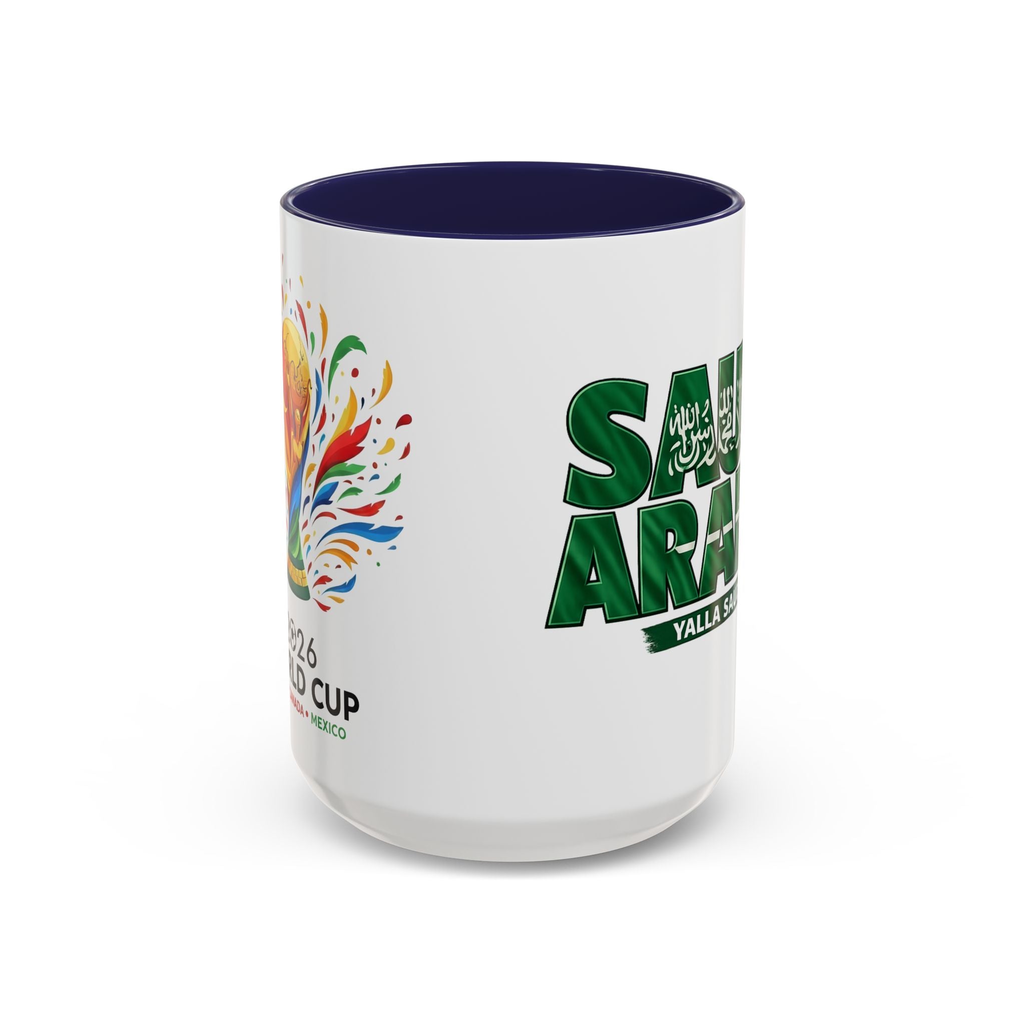 Saudi Arabia Typography Mug | Accent Coffee Mug, Green National Design, Soccer World Cup 2026, Gifts for Dad
