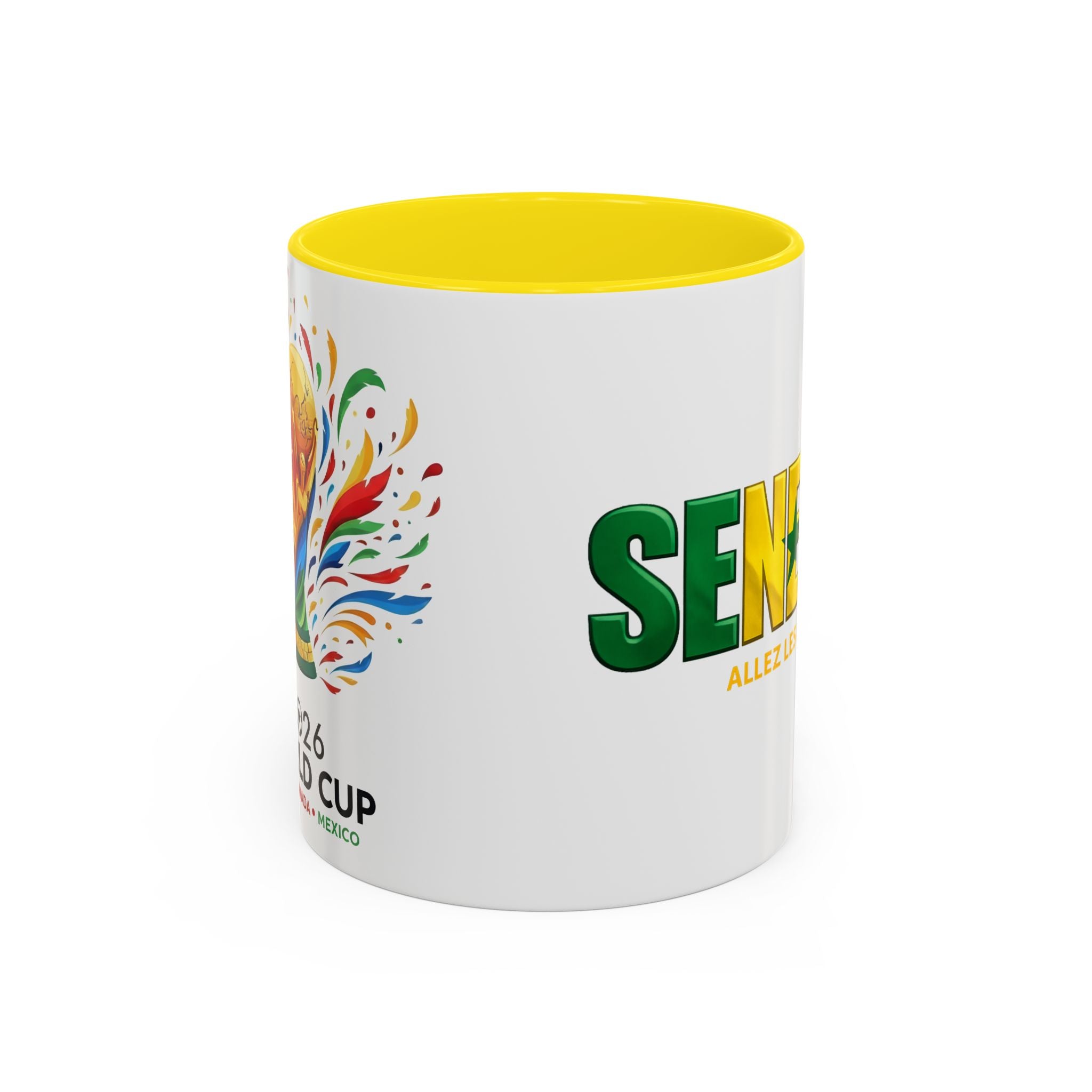 Senegal flag text mug | Accent Coffee Mug 11oz 15oz, Soccer World Cup 2026, Gift for Dad