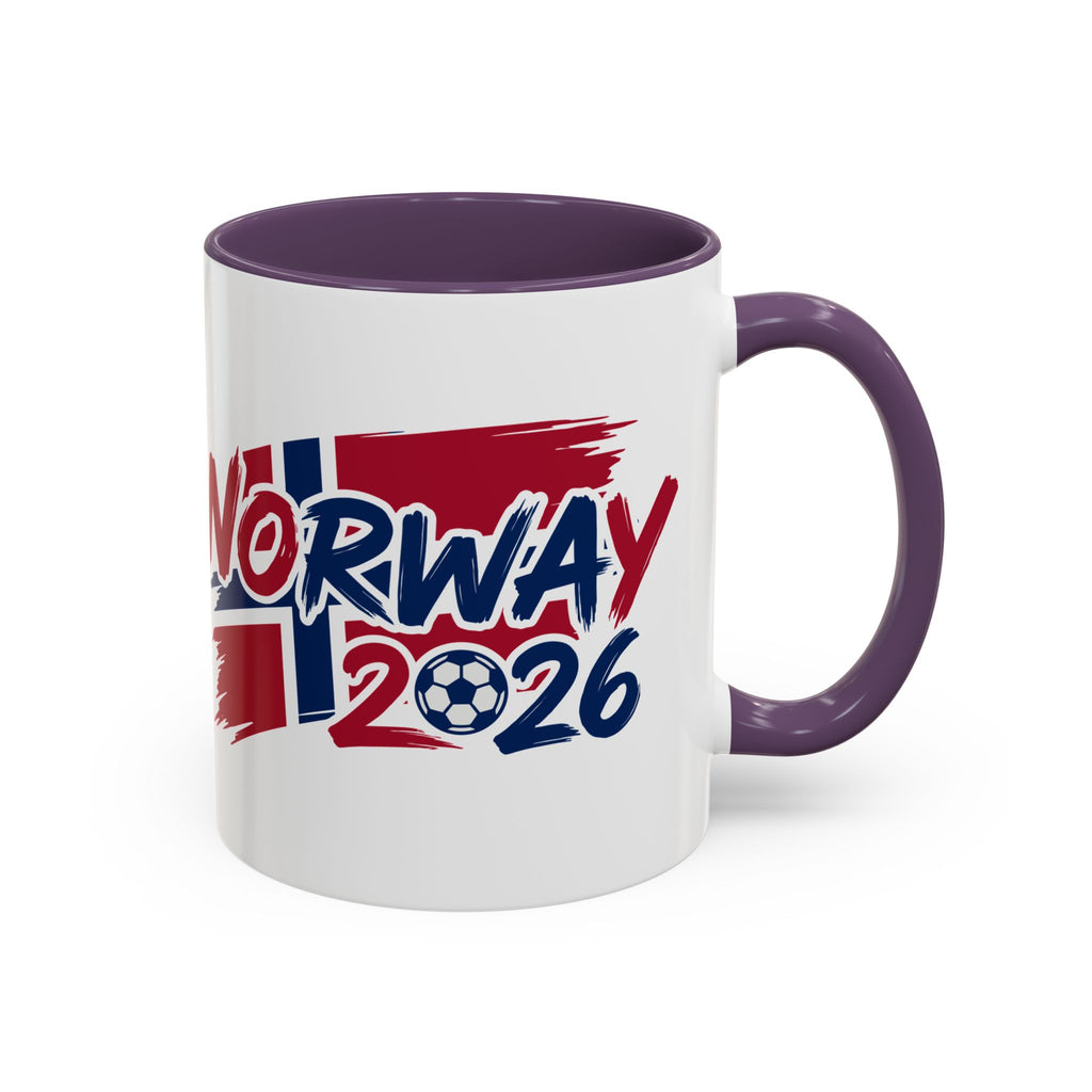 Norway 2026 Soccer Flag Accent Coffee Mug | 11oz 15oz, World Cup 2026, Gift for Dad