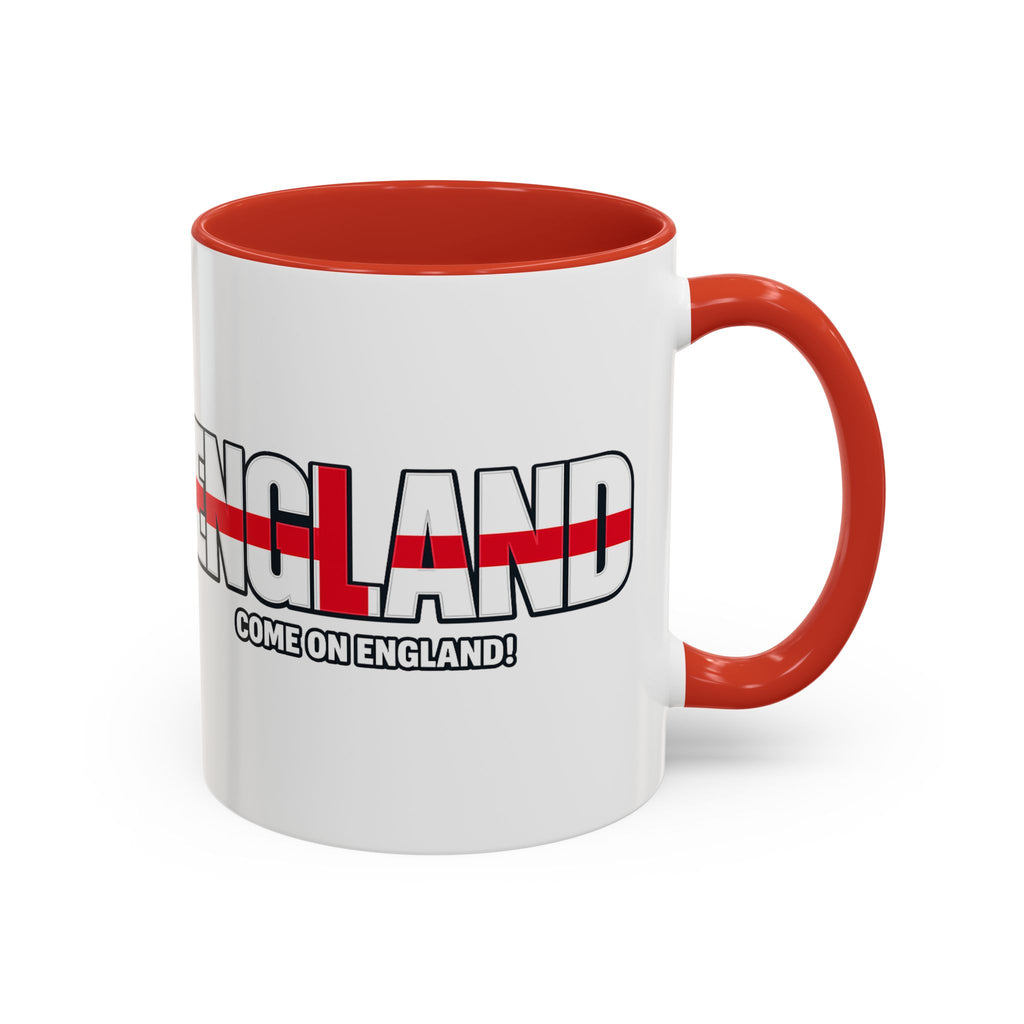 England Flag Typography Accent Coffee Mug | Come On England, World Cup 2026, Gift for Dad