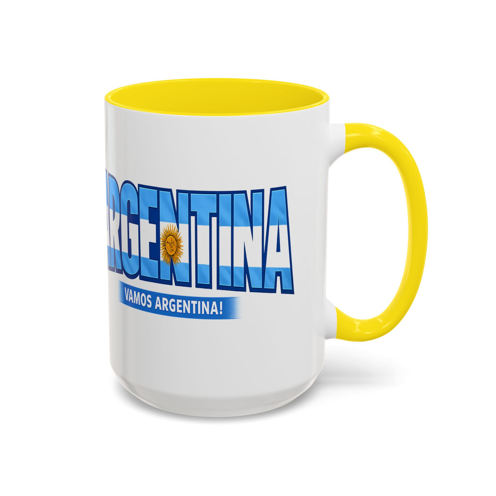 Argentina Vamos Argentina Mug | Accent Coffee Mug, Flag Text Design