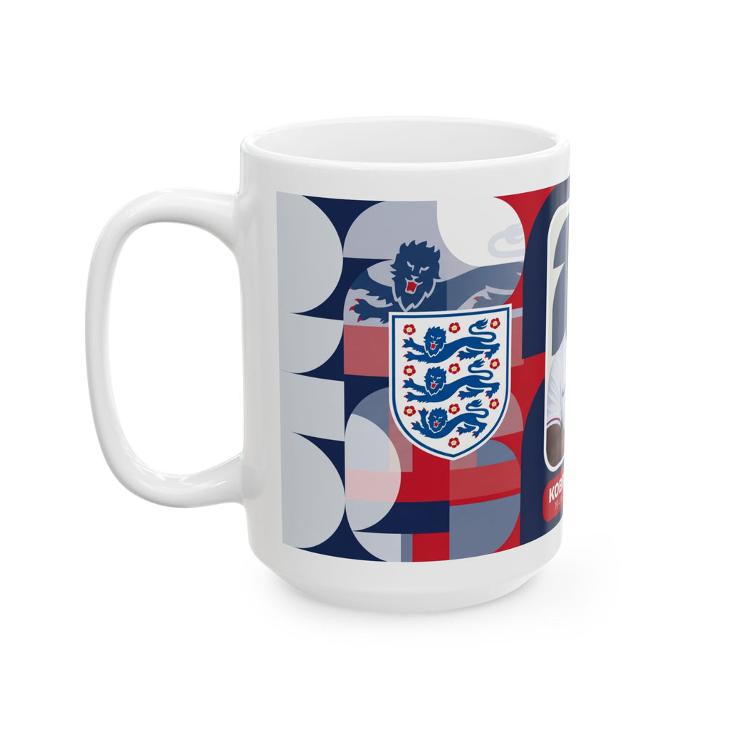 England Soccer Player KobbIe Mainoo Mug — Ceramic Coffee Cup (11oz/15oz), World Cup 2026 Mugs