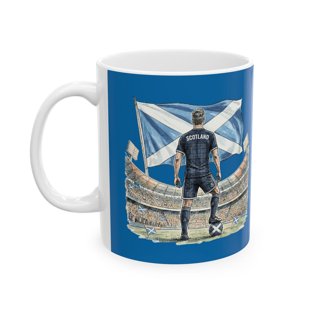 Scotland World Cup 2026 Mug, Blue Ceramic Cup, Scotland Flag, Soccer Fan Gift
