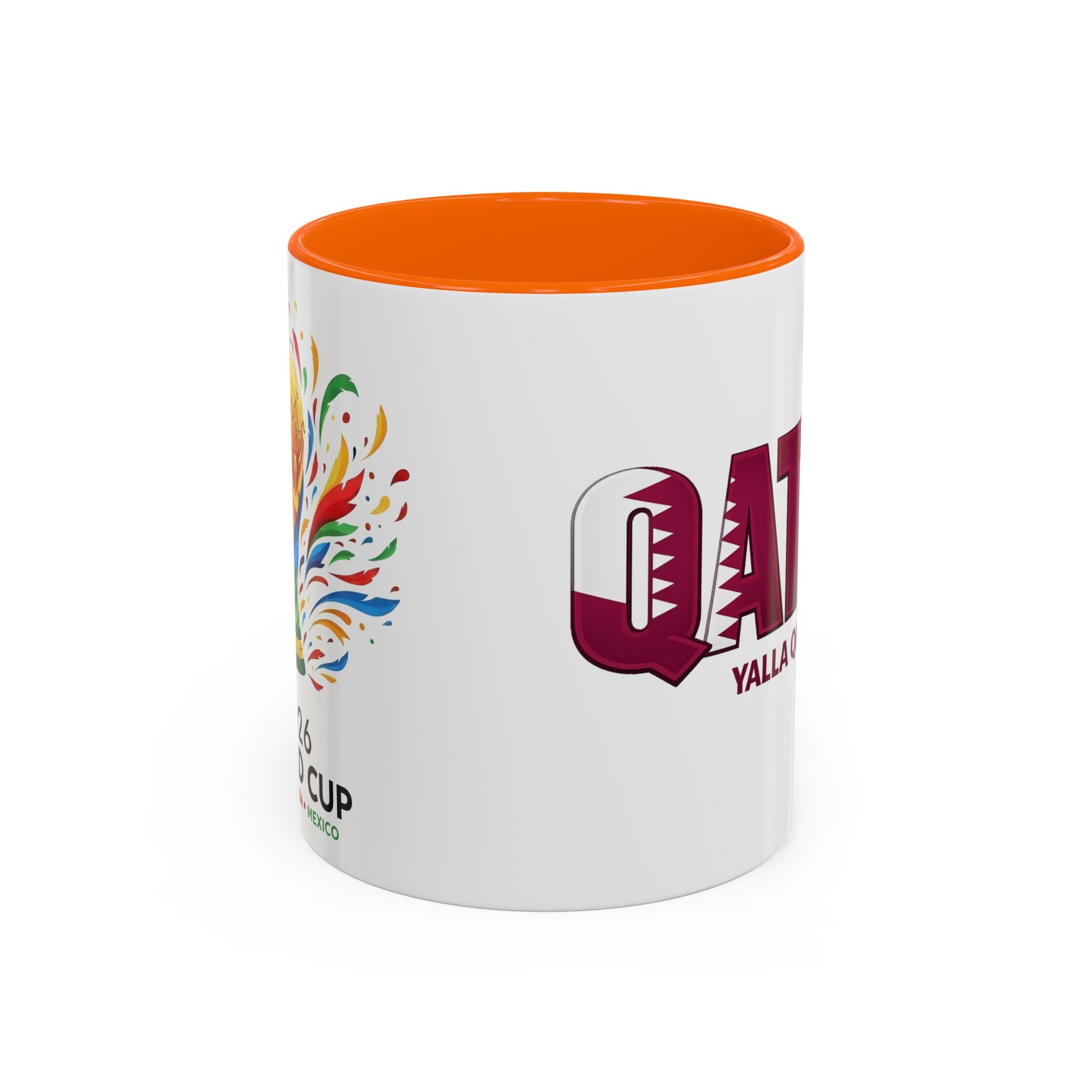 QATAR Yalla Qatar! Accent Coffee Mug | 11oz 15oz, Soccer World Cup 2026, Gifts for Dad