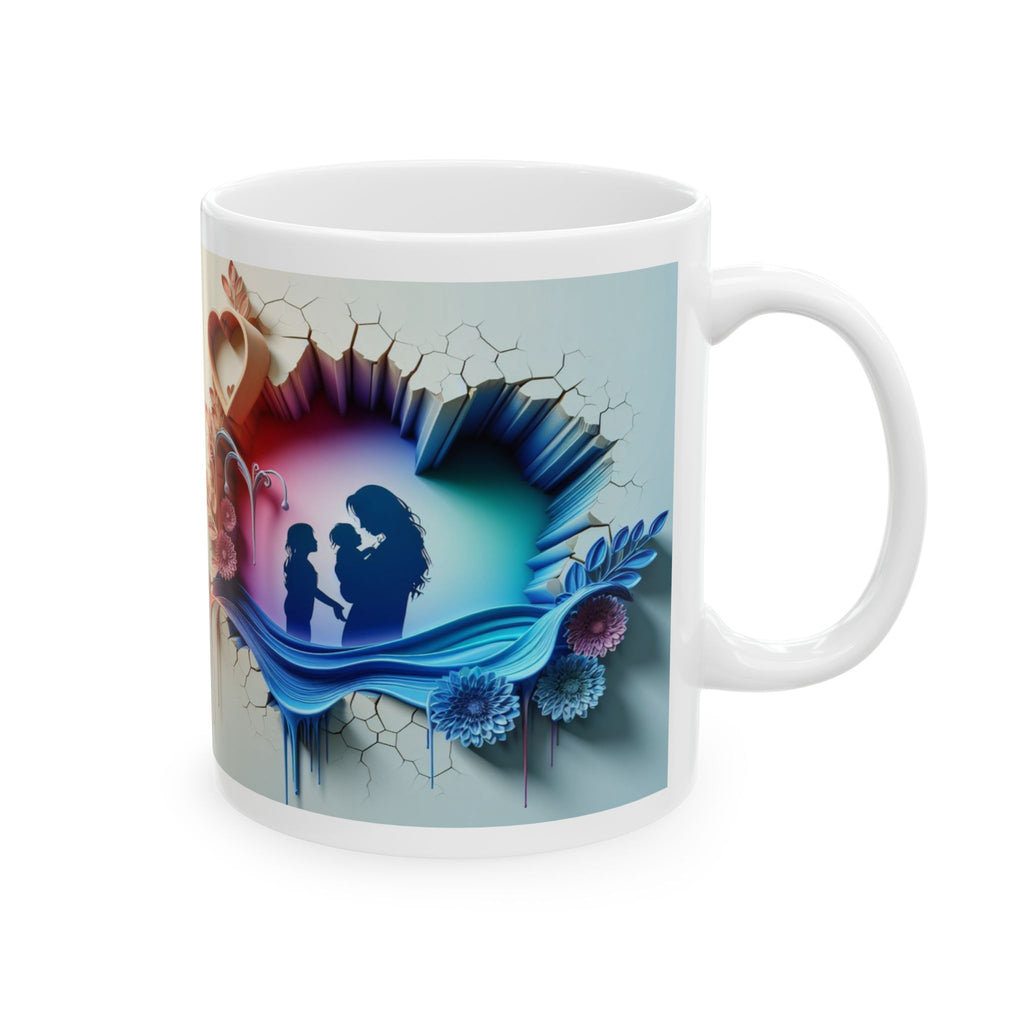 Abstract Heart Bloom Mug | Ceramic Coffee Cup, Mother's Day Sale