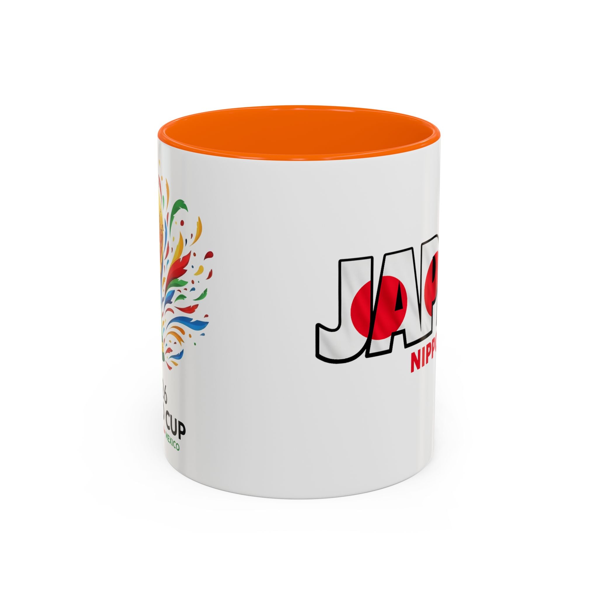 Japan Nippon Text Accent Mug | Flag Lettering Coffee Cup, World Cup 2026, Gift for Dad