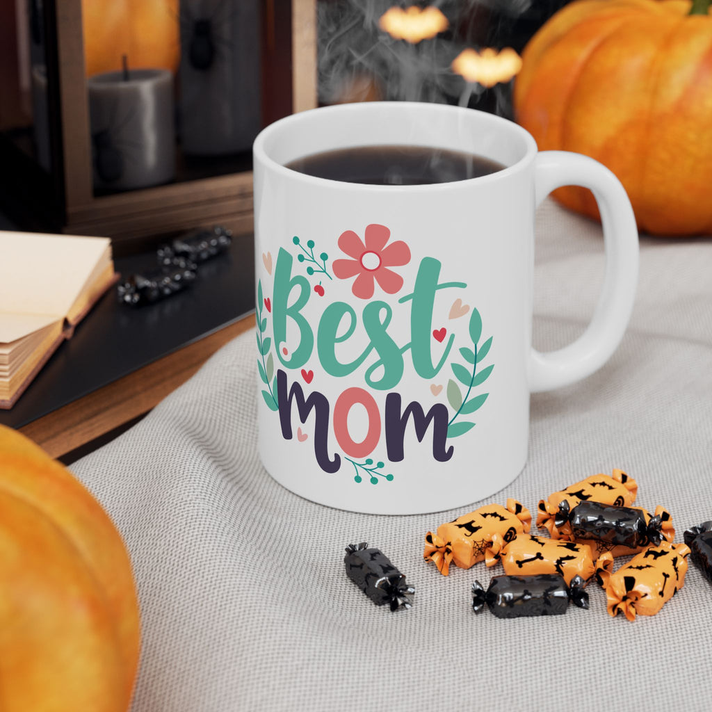 Best Mom floral wreath Mug | Ceramic coffee cup, Mother's Day, Gift For Mom
