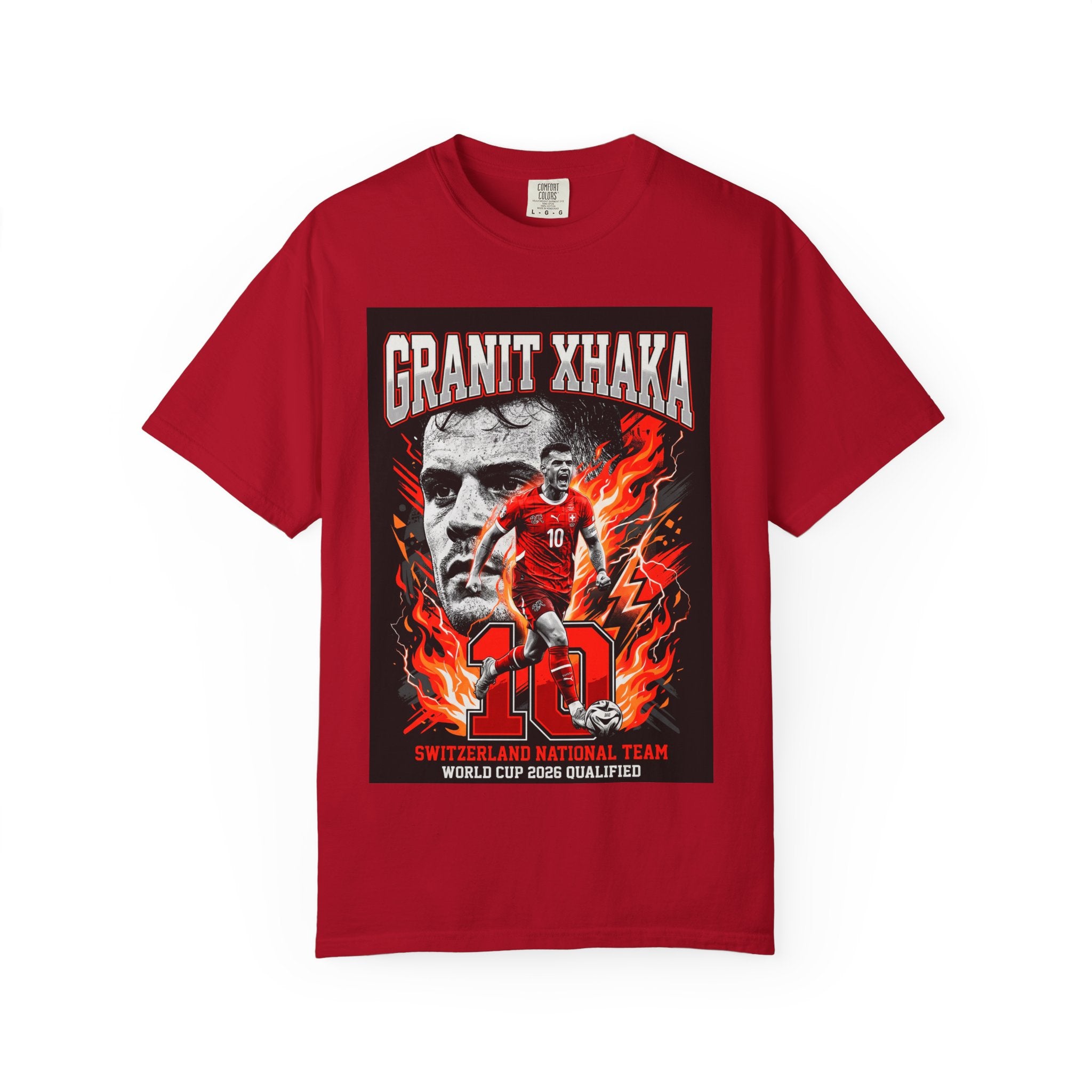 Soccer Star Graphic T-shirt | World Cup 2026 Back Print,Switzerland Flag, Gift for him, Collectible