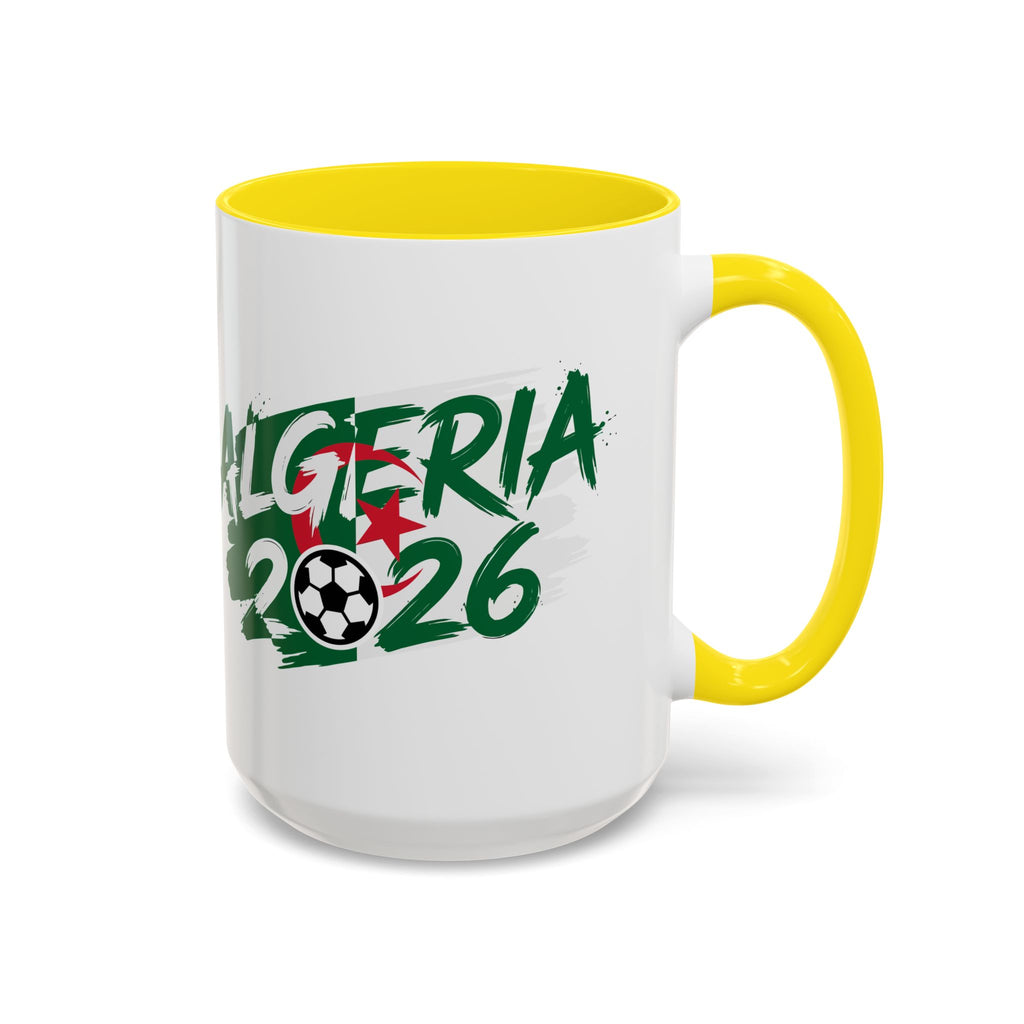 Algeria 2026 Soccer Logo Accent Coffee Mug | 11oz 15oz, Soccer World Cup 2026, Gifts for Dad