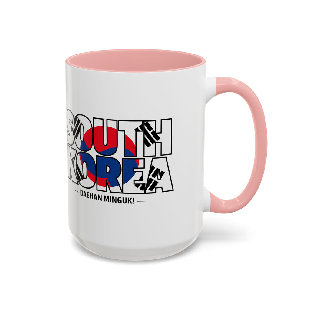 South Korea flag text Accent Coffee Mug | Korean travel souvenir, Soccer World Cup 2026, Gifts for Dad
