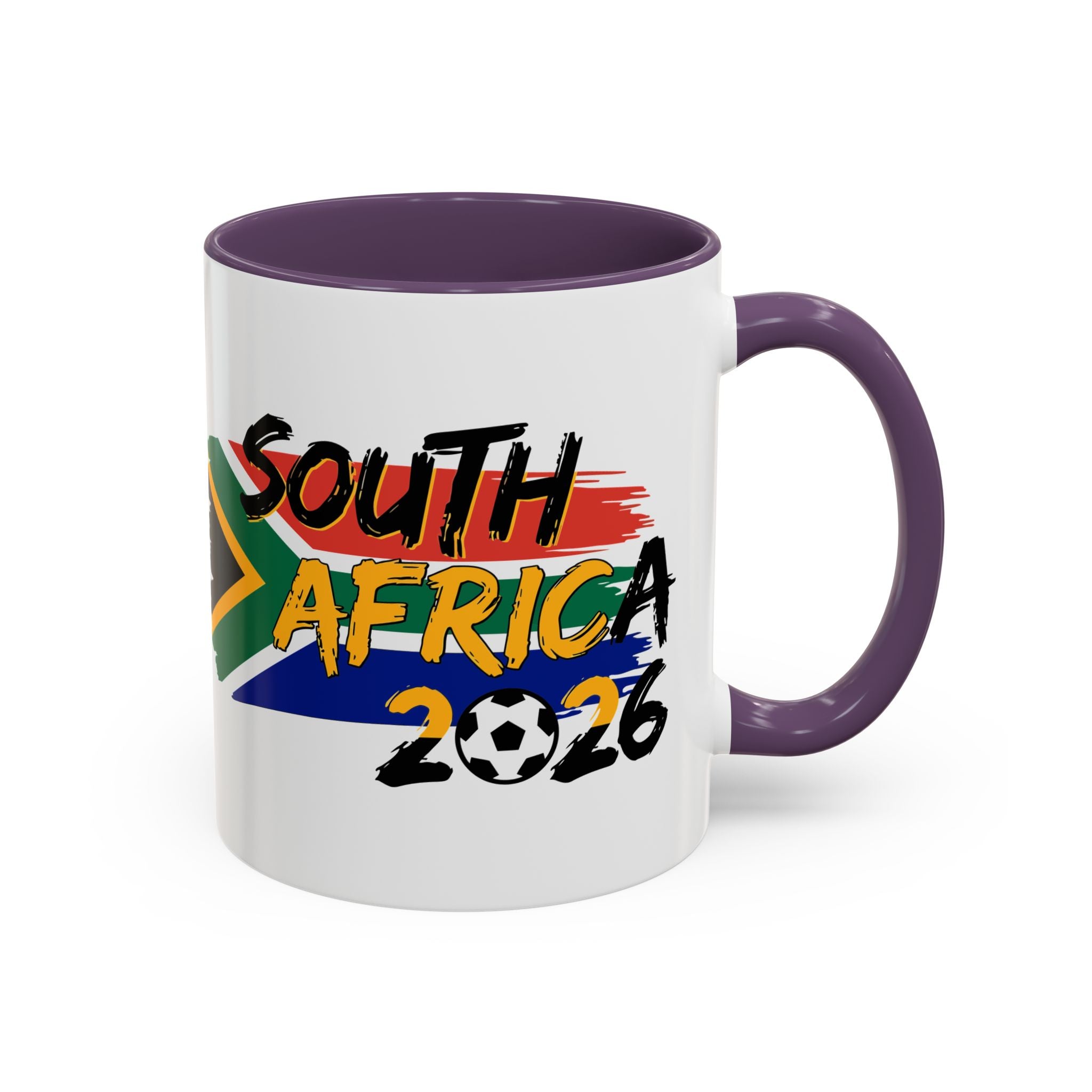 South Africa 2026 Soccer Flag Accent Coffee Mug | 11oz 15oz, Soccer World Cup 2026, Gift for Dad