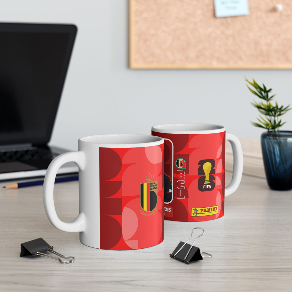 Belgium Soccer Player Thibaut Courtois Mug — Ceramic Coffee Cup (11oz/15oz), World Cup 2026 Mugs