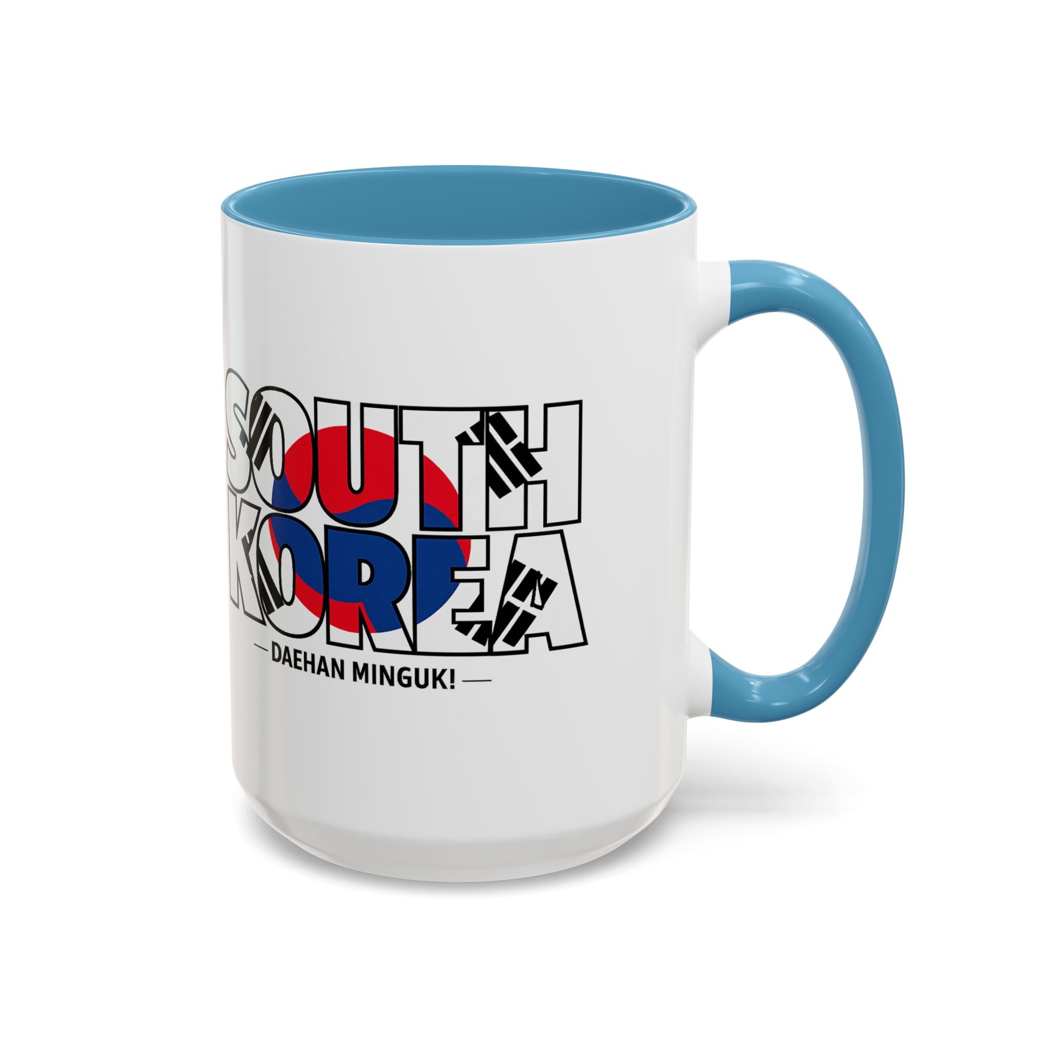 South Korea flag text Accent Coffee Mug | Korean travel souvenir, Soccer World Cup 2026, Gifts for Dad