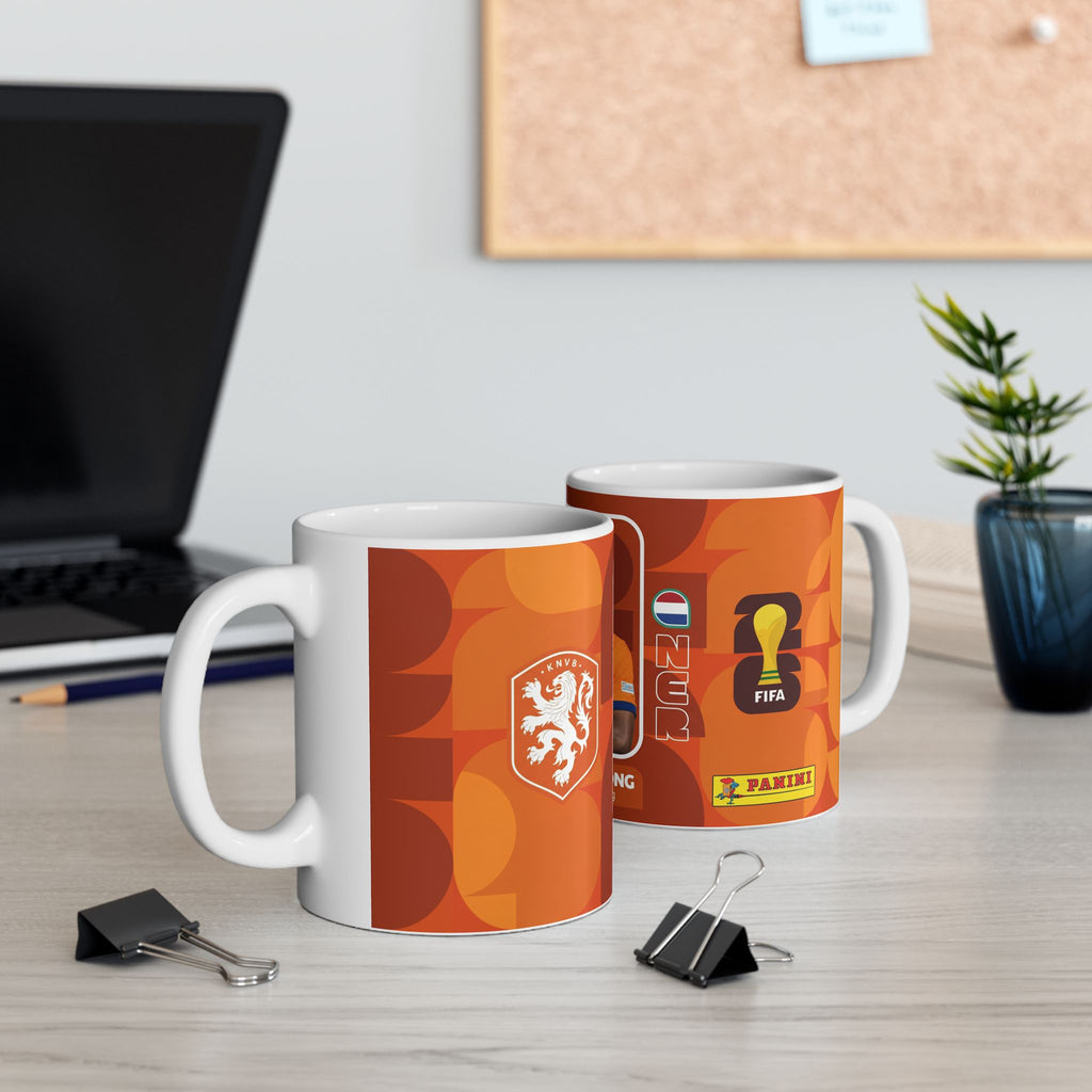 Netherlands Soccer Player Jeremie Frimpong Mug — Ceramic Coffee Cup (11oz/15oz), World Cup 2026 Mugs