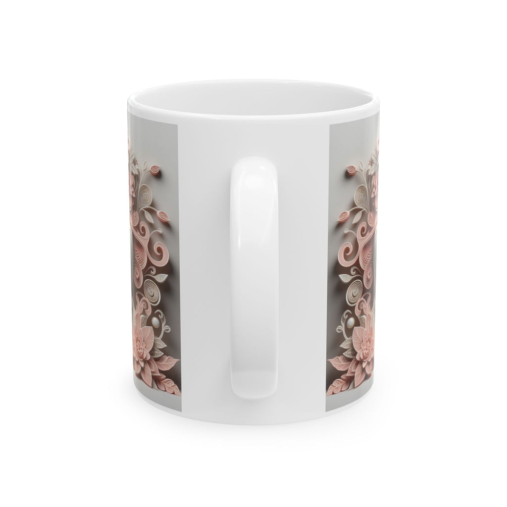 Blush Floral Baroque Mug | Ceramic Coffee Cup, Mother's Day Sale